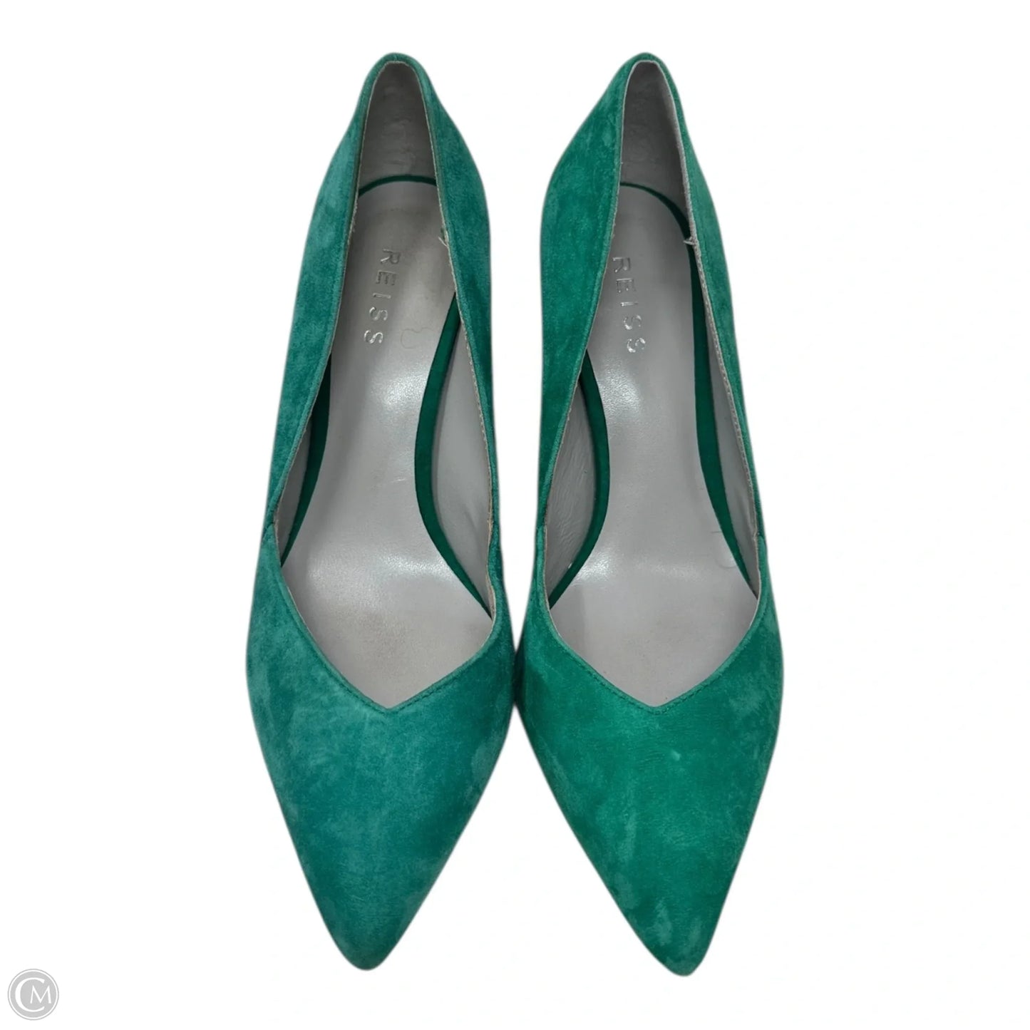 Arya Suede Shoes Heels Stiletto By Reiss In Green, Size: 6.5