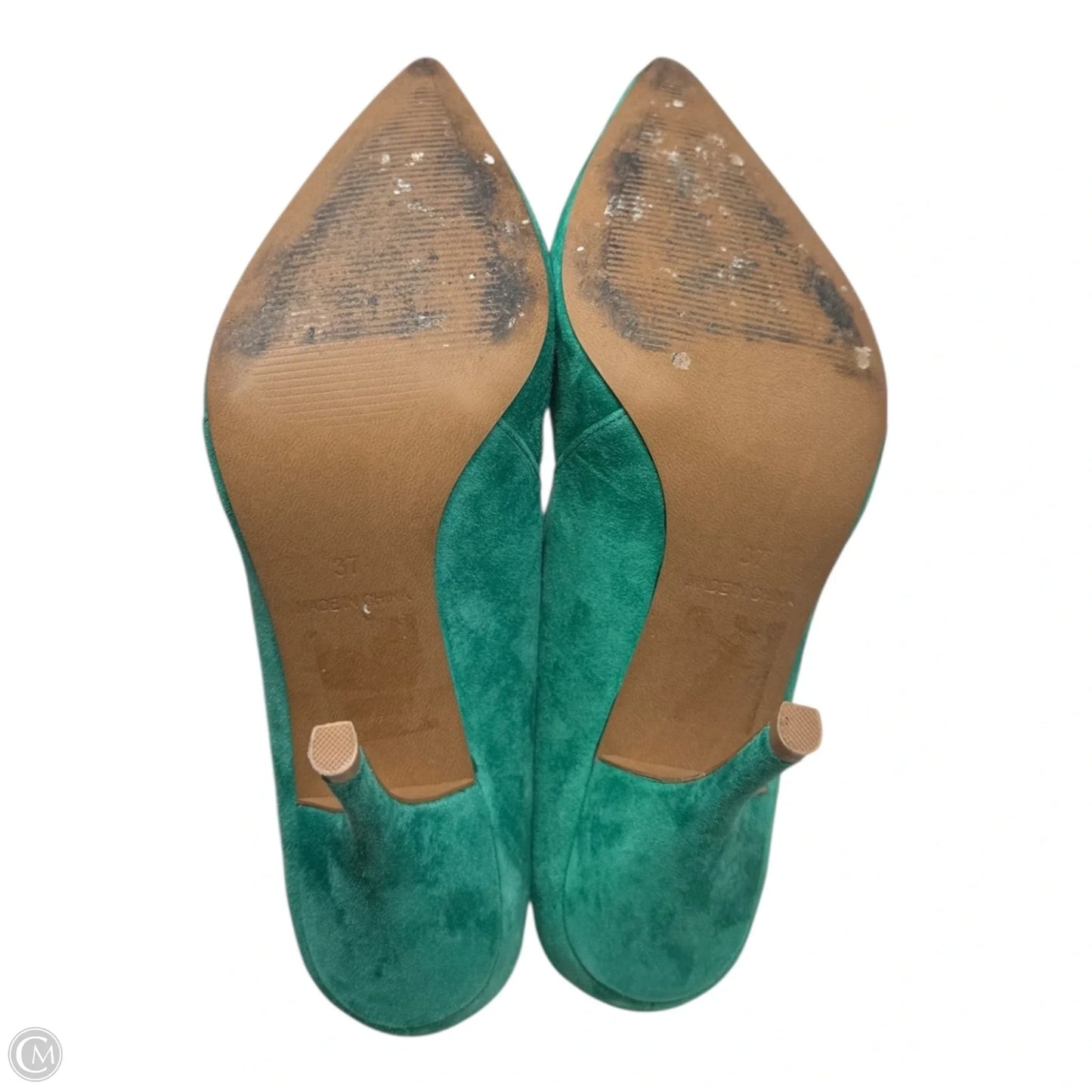 Arya Suede Shoes Heels Stiletto By Reiss In Green, Size: 6.5