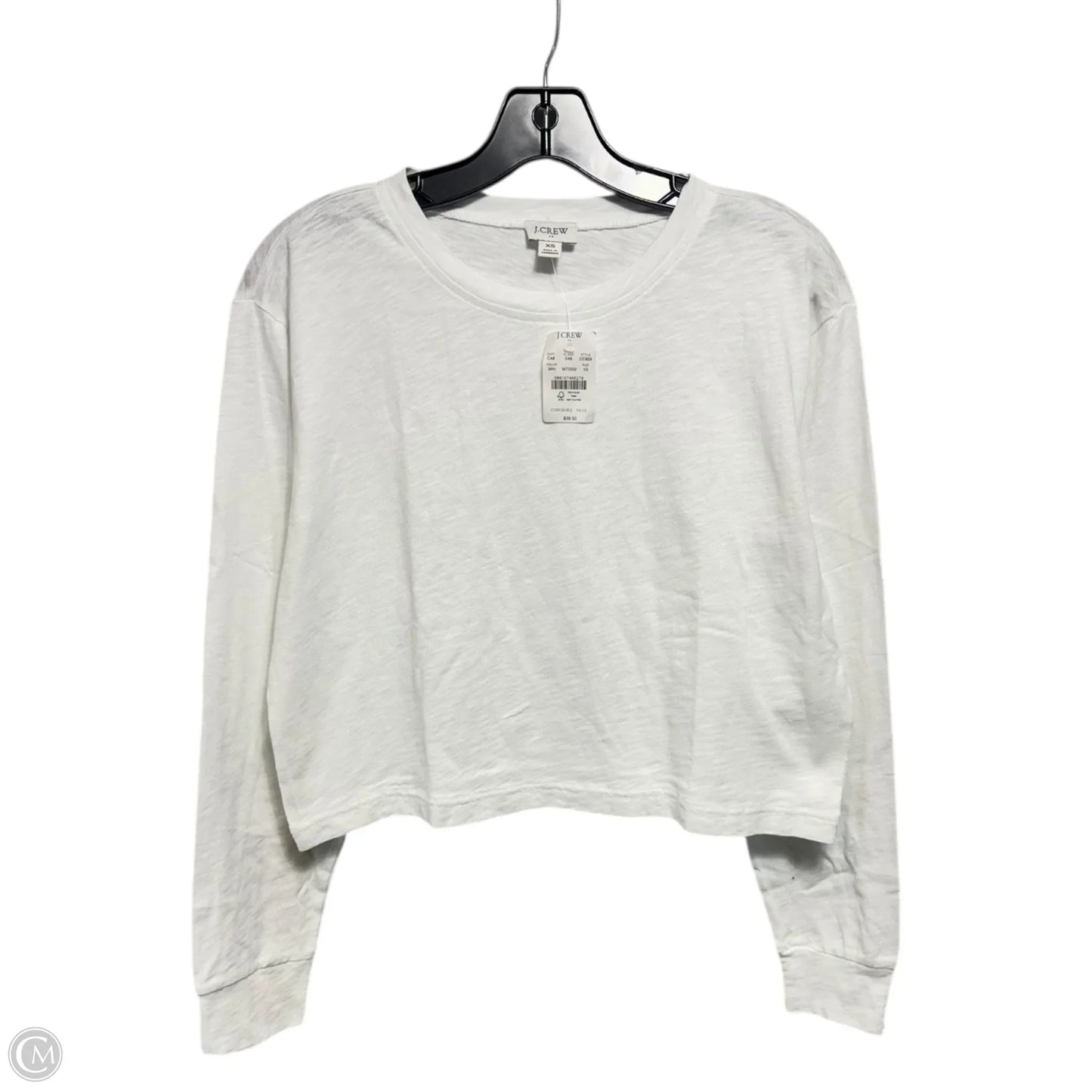 Cropped Top Long Sleeve By J. Crew In White, Size: Xs