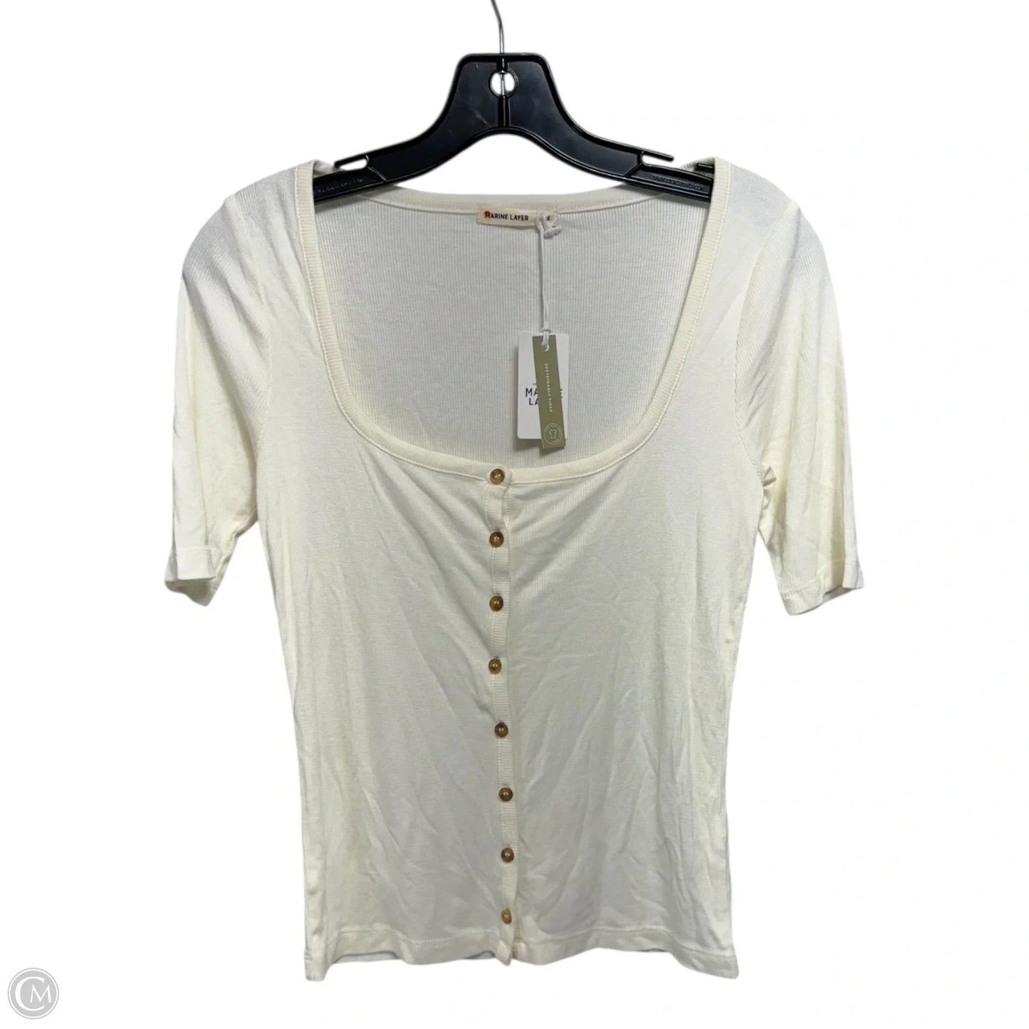 Top Short Sleeve By Marine Layer In Cream, Size: S