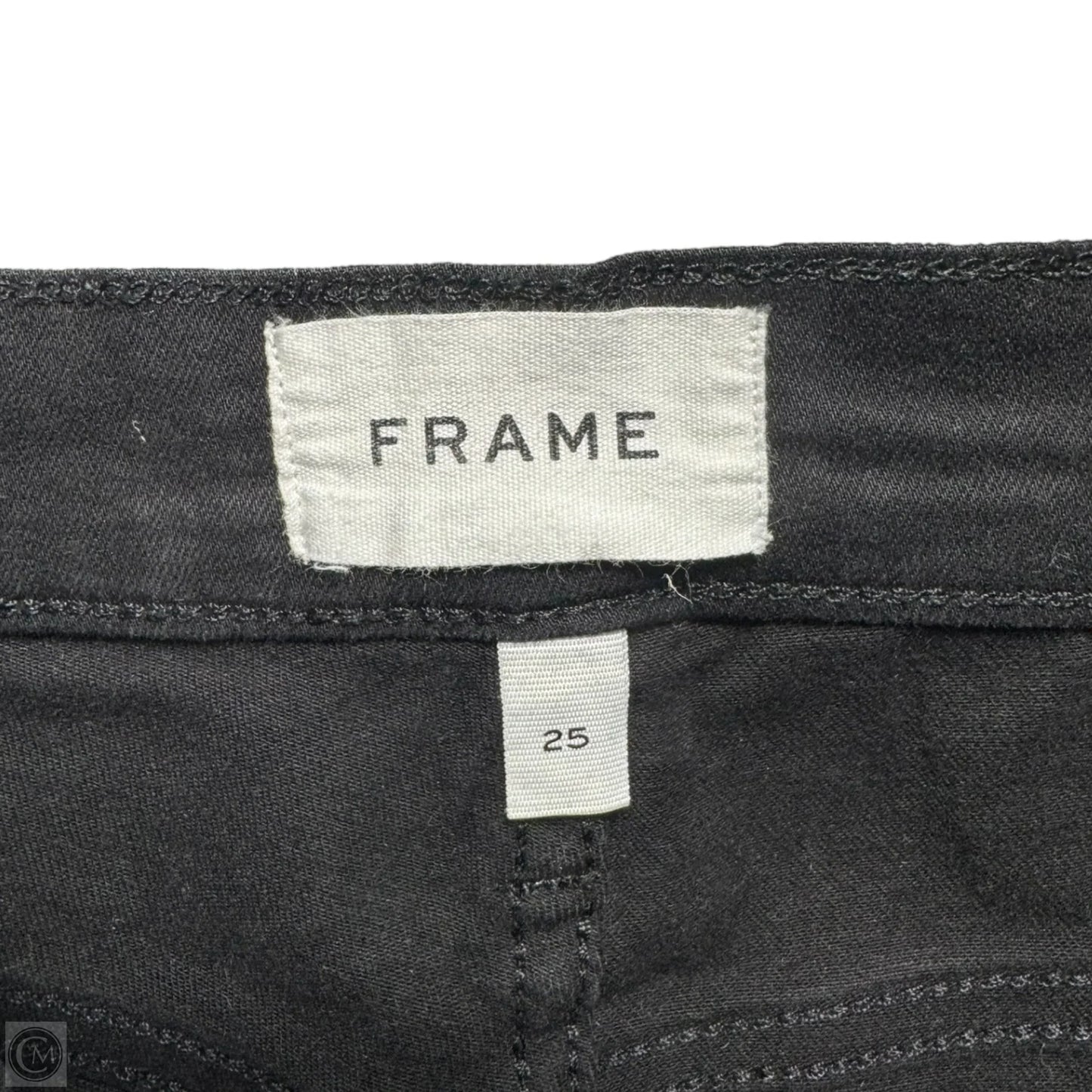 Le Sylvie Slender Straight Jeans By Frame In Black Denim, Size: 0/25