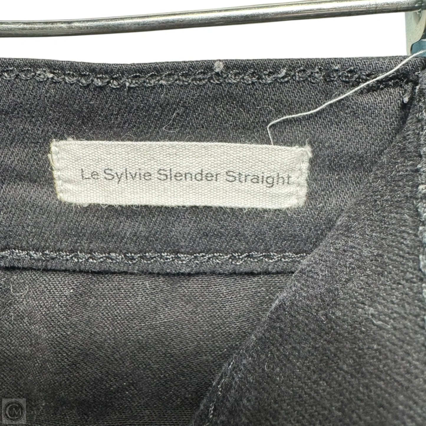 Le Sylvie Slender Straight Jeans By Frame In Black Denim, Size: 0/25