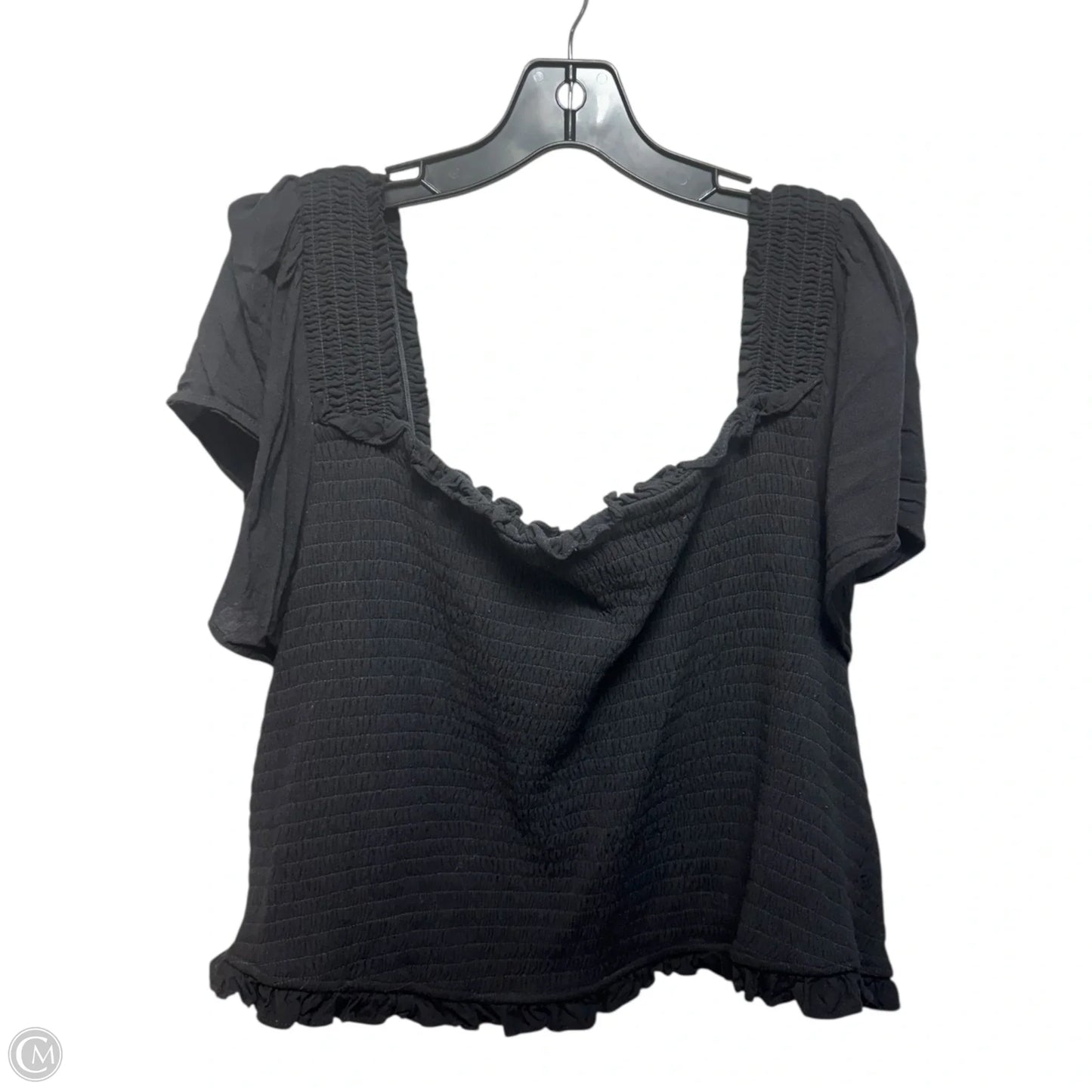 Smocked Top Short Sleeve By Torrid In Black, Size: 5
