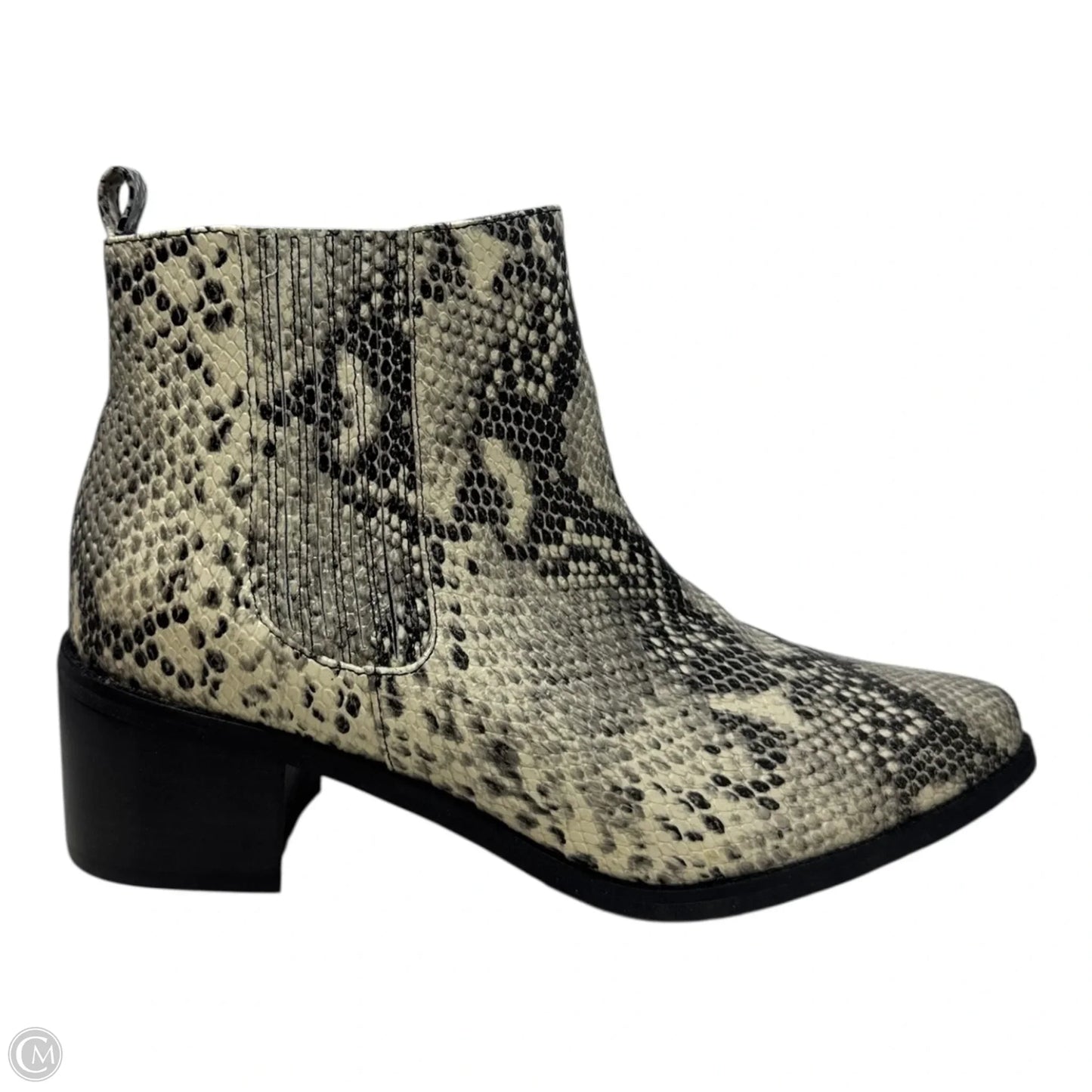 Elvina Waterproof Boots Ankle Heels By Blondo In Snakeskin Print, Size: 11
