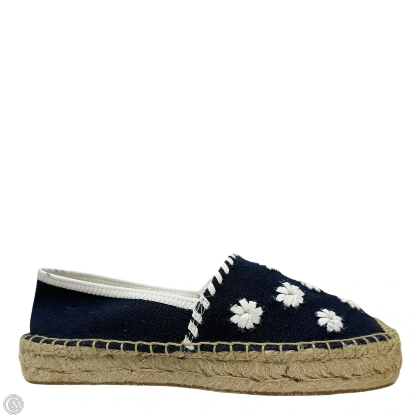 Palmer Espadrille Flats By Jack Rogers In Blue & White, Size: 7