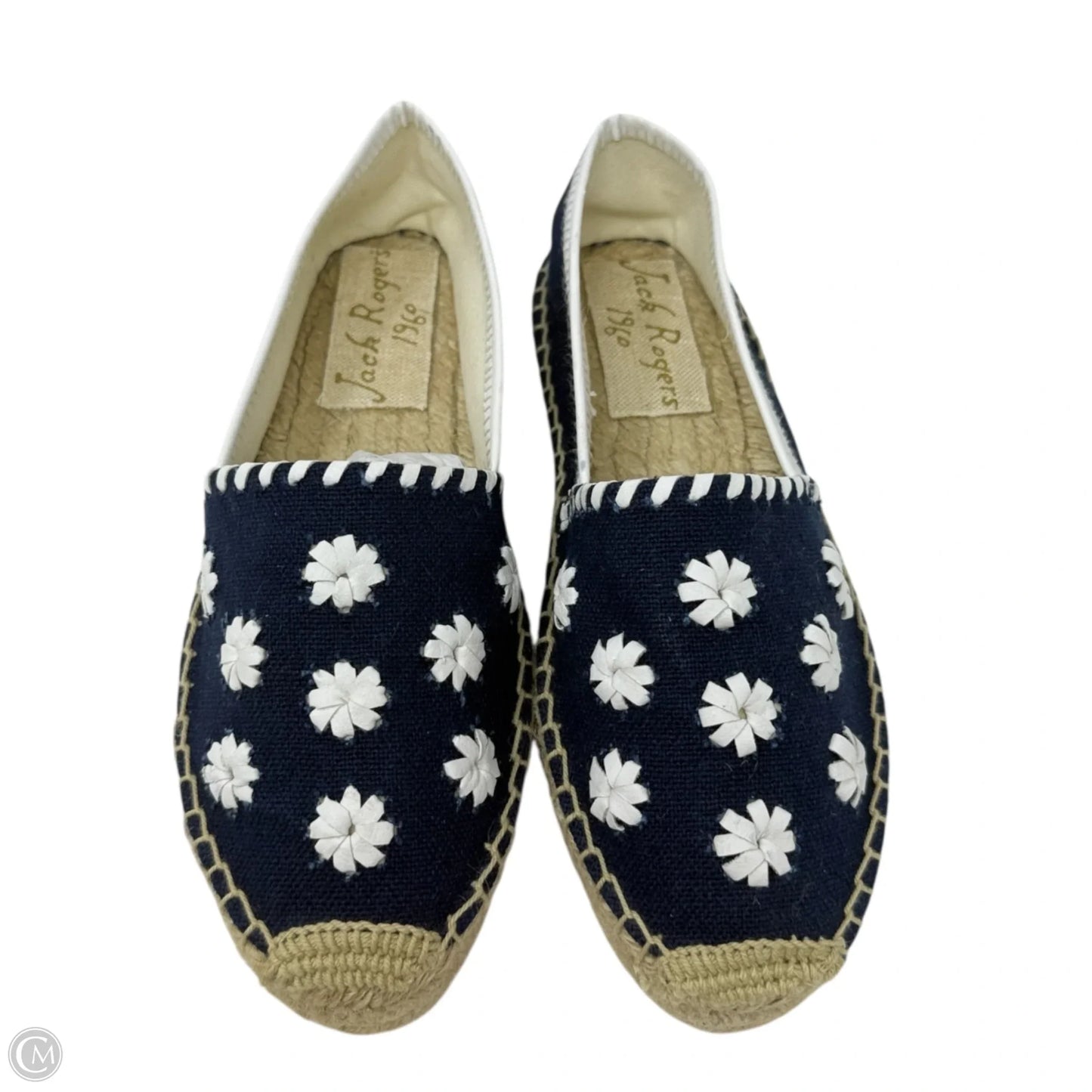 Palmer Espadrille Flats By Jack Rogers In Blue & White, Size: 7