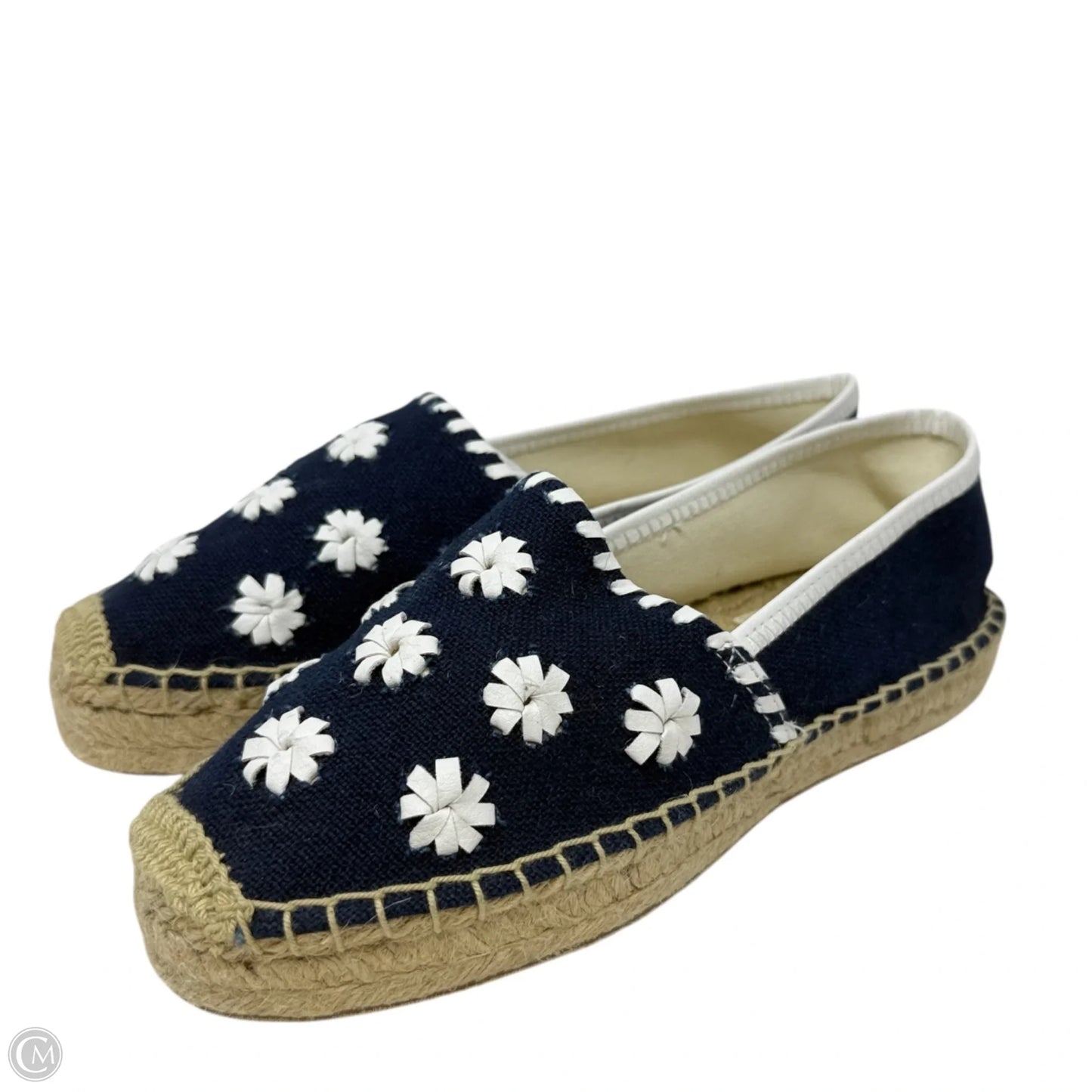 Palmer Espadrille Flats By Jack Rogers In Blue & White, Size: 7