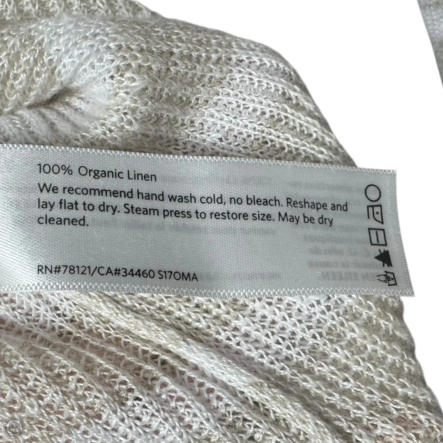 Linen Sweater By Eileen Fisher In Striped Pattern, Size: S