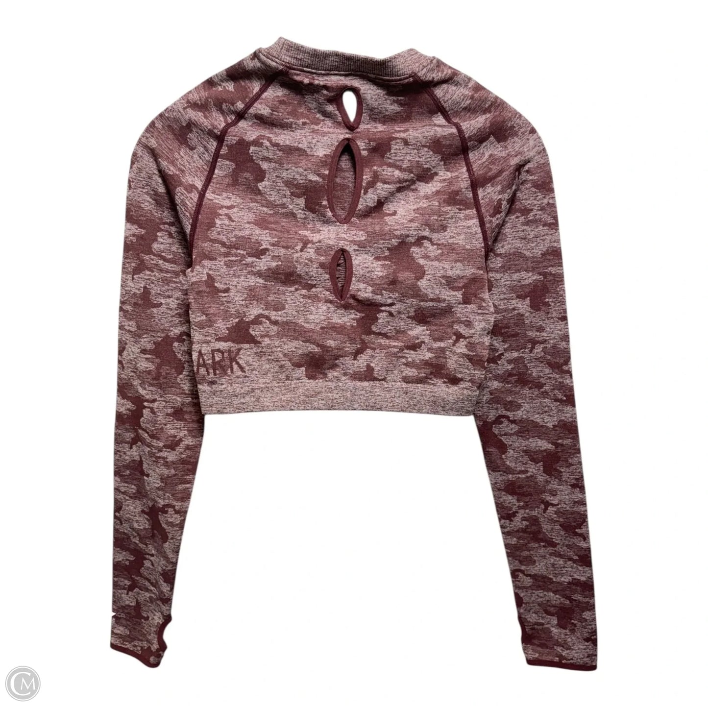 Athletic Top Long Sleeve Crewneck By Gym Shark In Maroon, Size: M