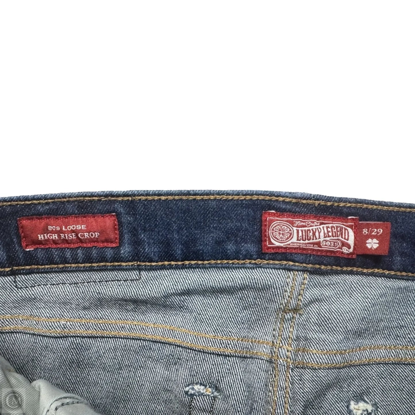 90s Loose High Rise Crop Jeans By Lucky Brand In Blue Denim, Size: 8/29