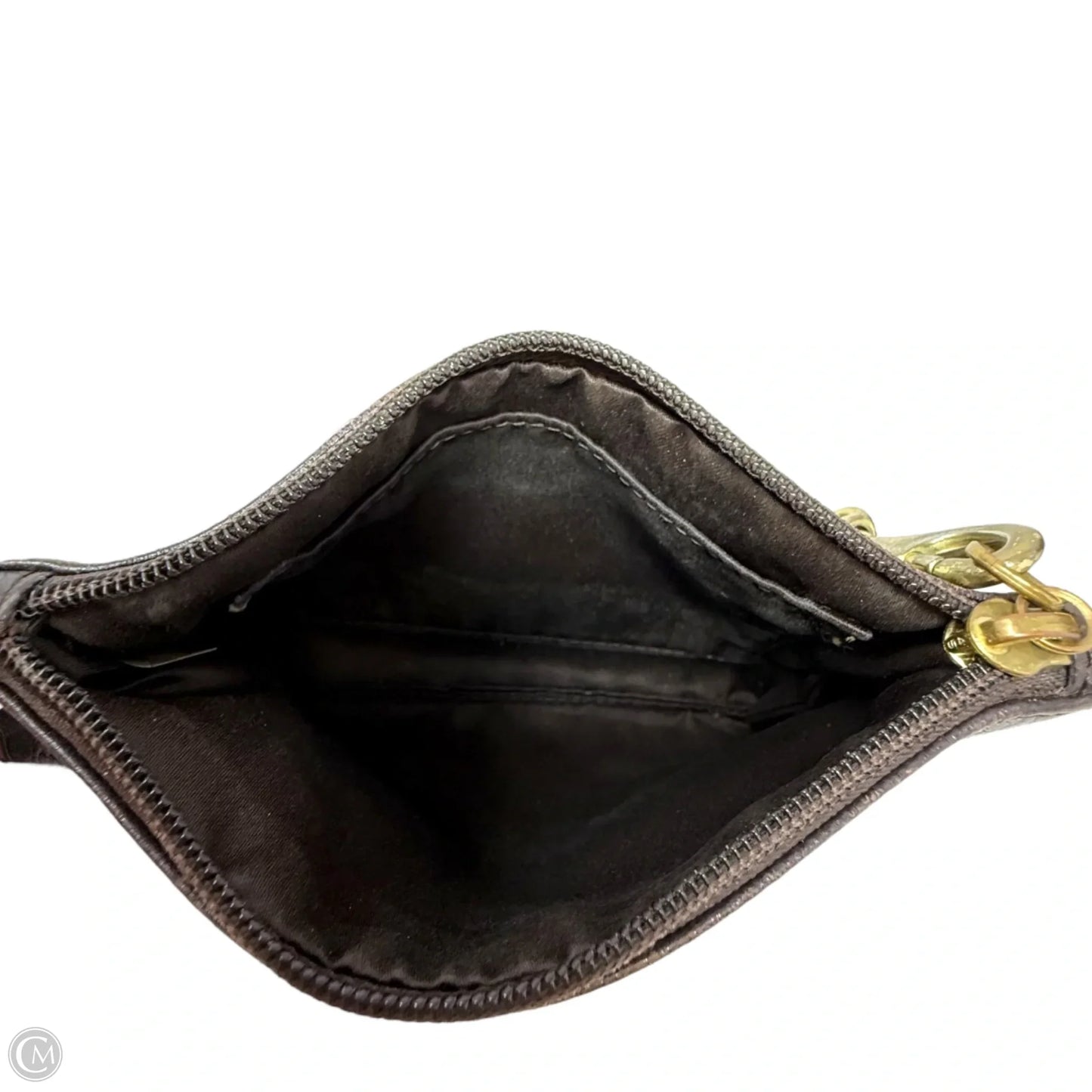 Campbell Leather Wristlet In Mahogany Designer By Coach, Size: Small