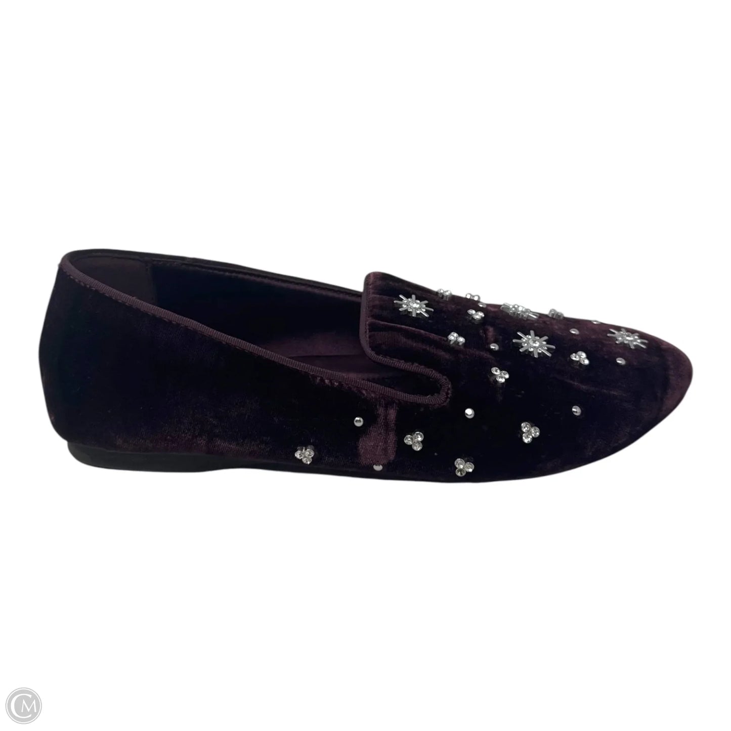 The Starling Velvet Loafers Shoes Flats By Birdies In Maroon, Size: 9