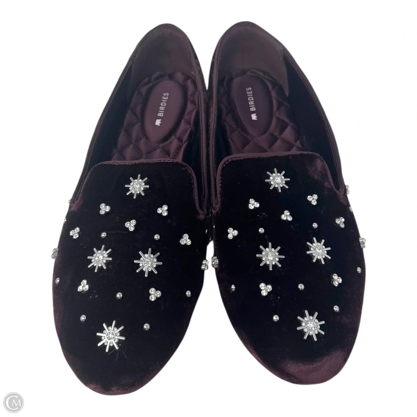 The Starling Velvet Loafers Shoes Flats By Birdies In Maroon, Size: 9