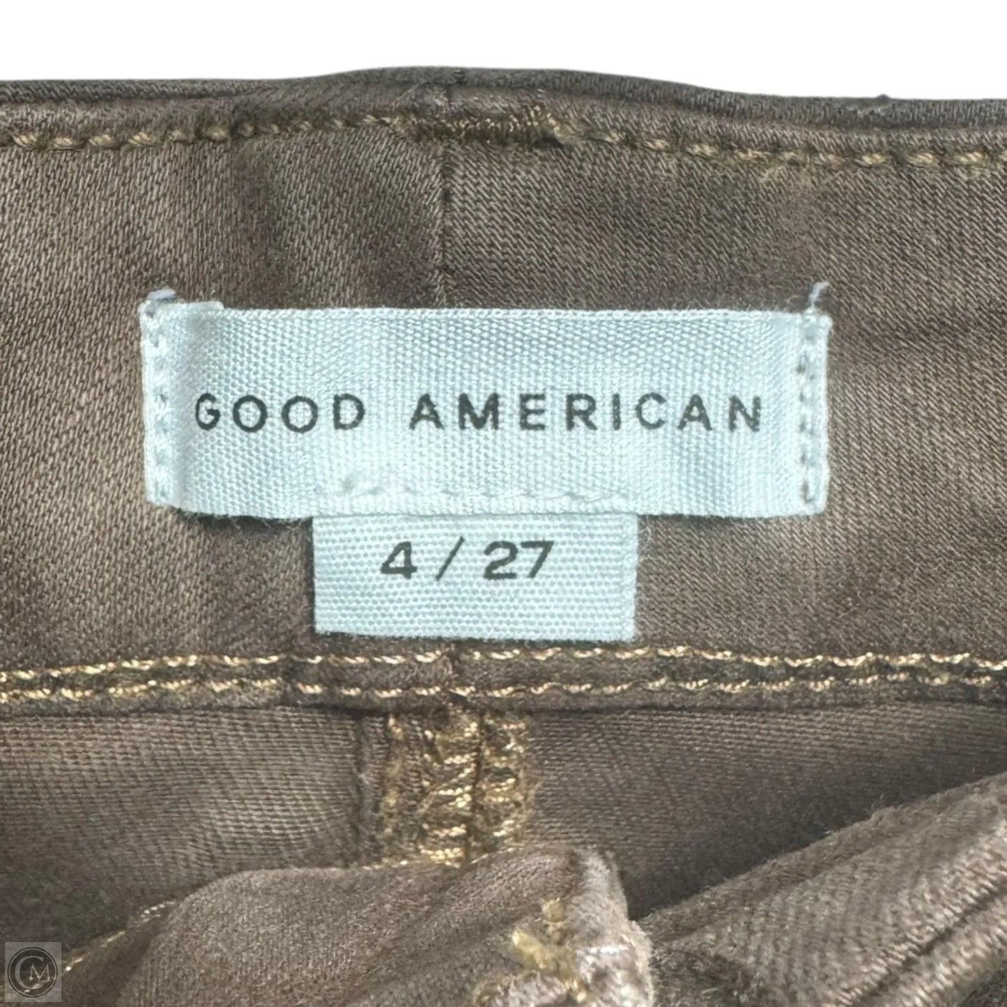 Waxed Jeans Straight By Good American In Brown, Size: 4