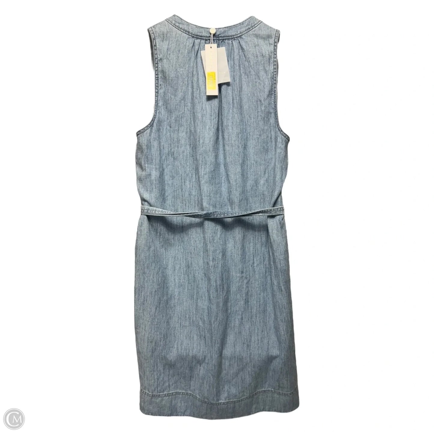 Anemones Banded Split V-Neck Dress By Trina Turk In Blue Denim, Size: M