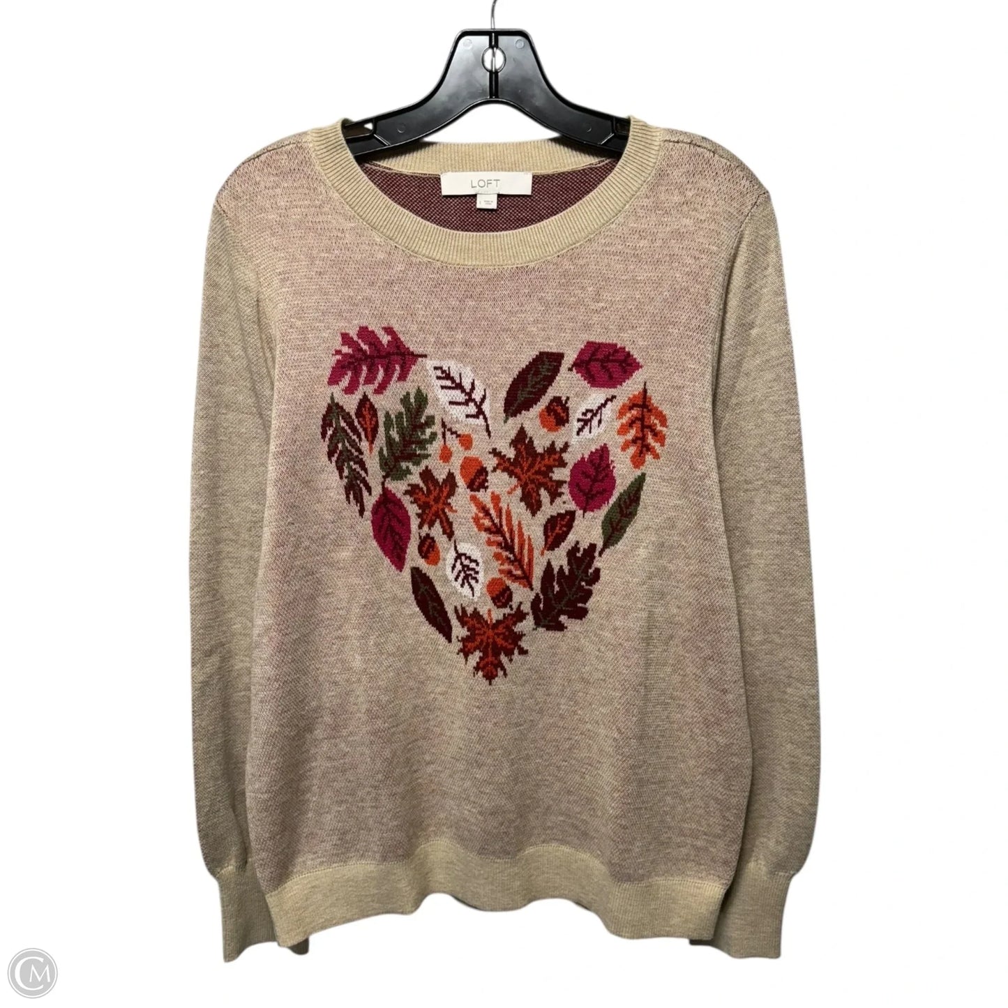 Leaf Heart Sweater By Loft In Multi-colored, Size: L