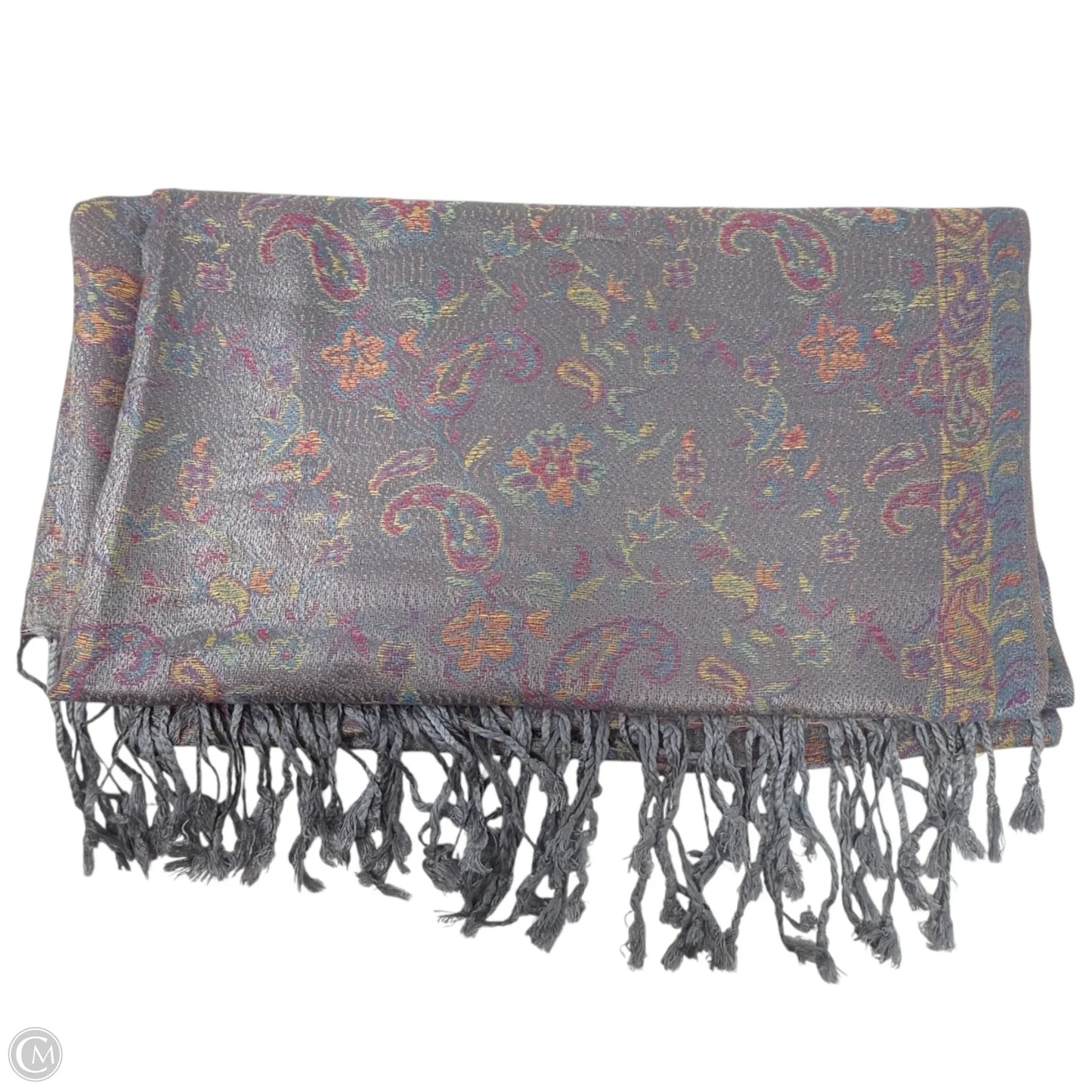 Paisley Print Cashmere ScarfWith Fringe