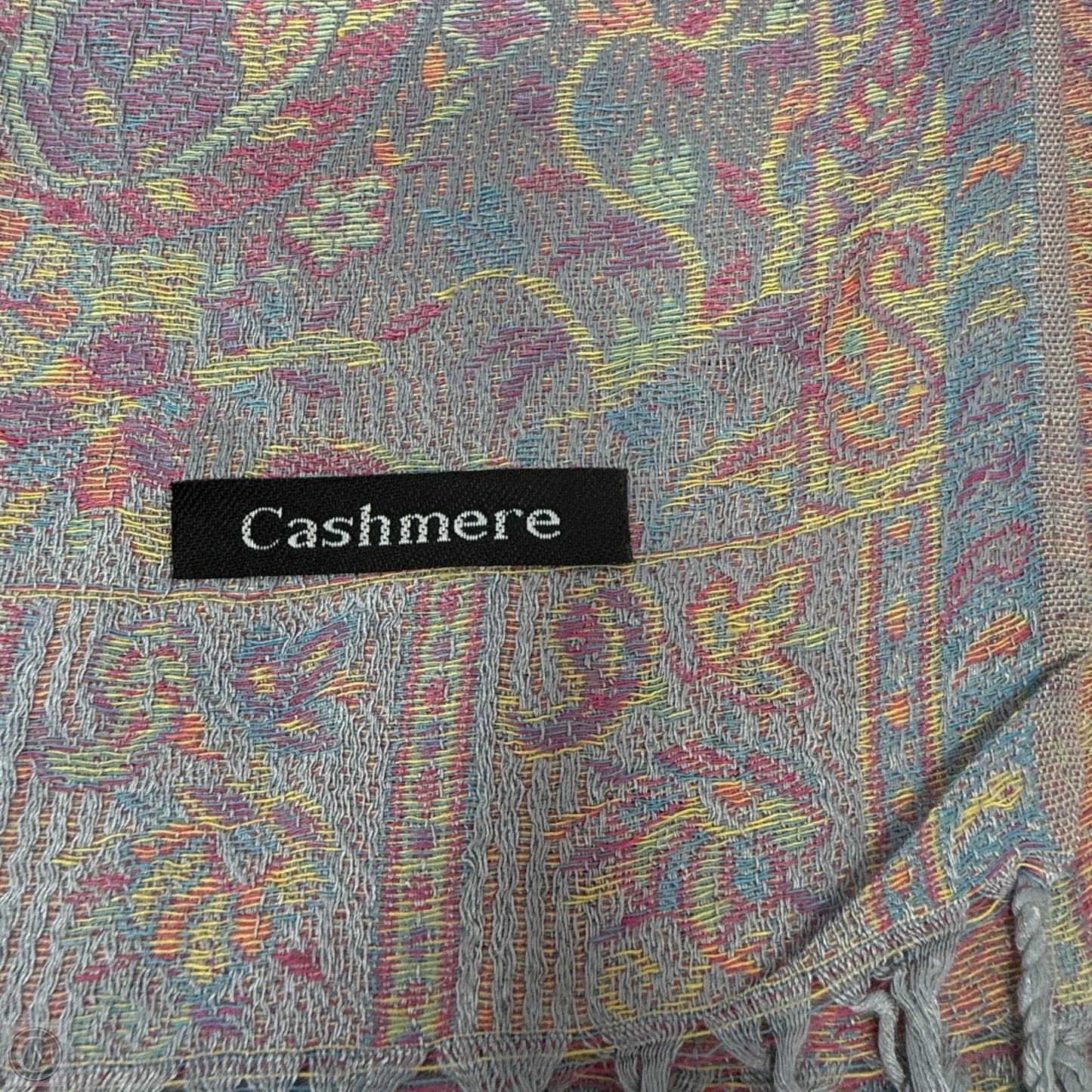 Paisley Print Cashmere ScarfWith Fringe