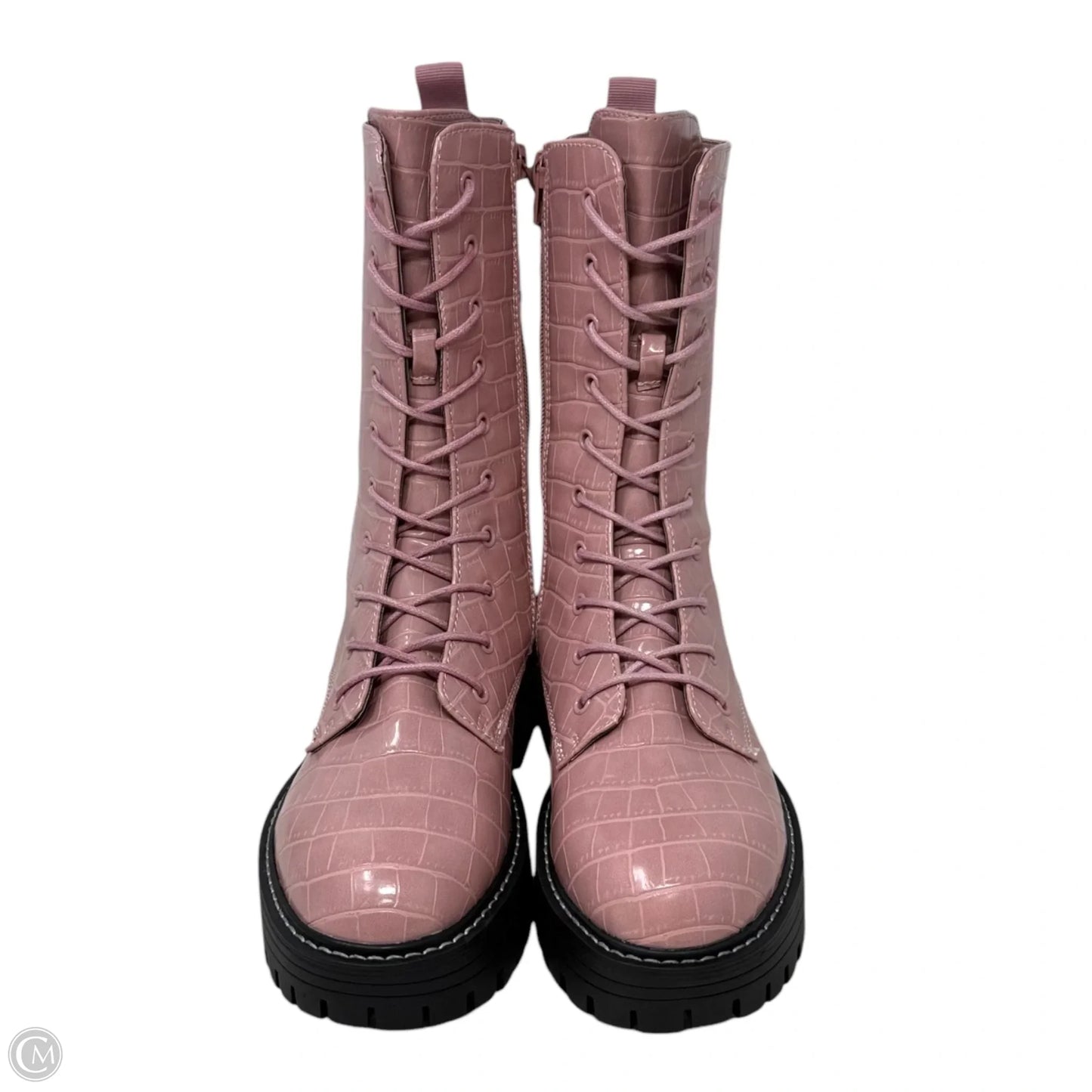 Limelight Mid Shaft Combat Boots By Sugar In Pink, Size: 7.5