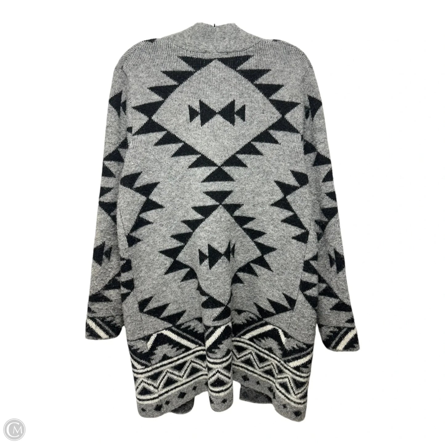 Sweater Cardigan Designer By Frye In Black & Grey, Size: S