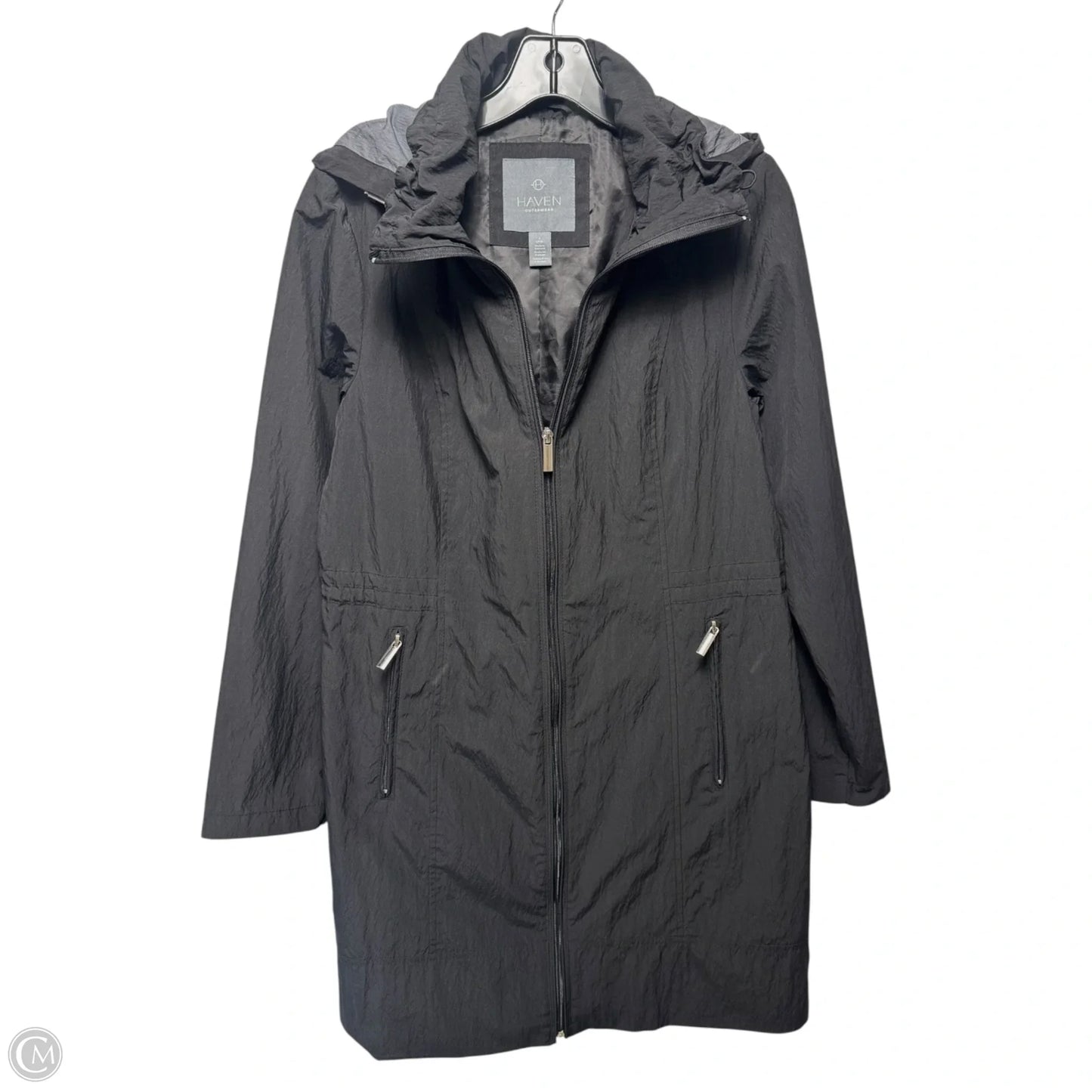 Coat Raincoat By Haven In Black, Size: S