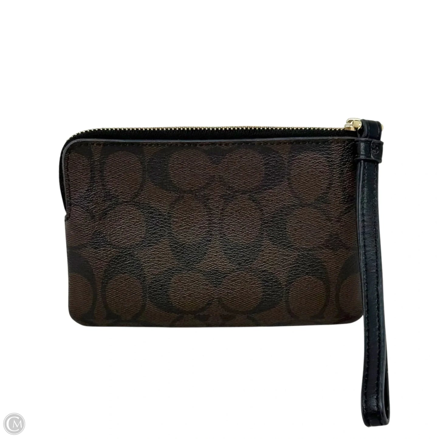 Corner Zip Wristlet With Stripe Designer By Coach, Size: Medium