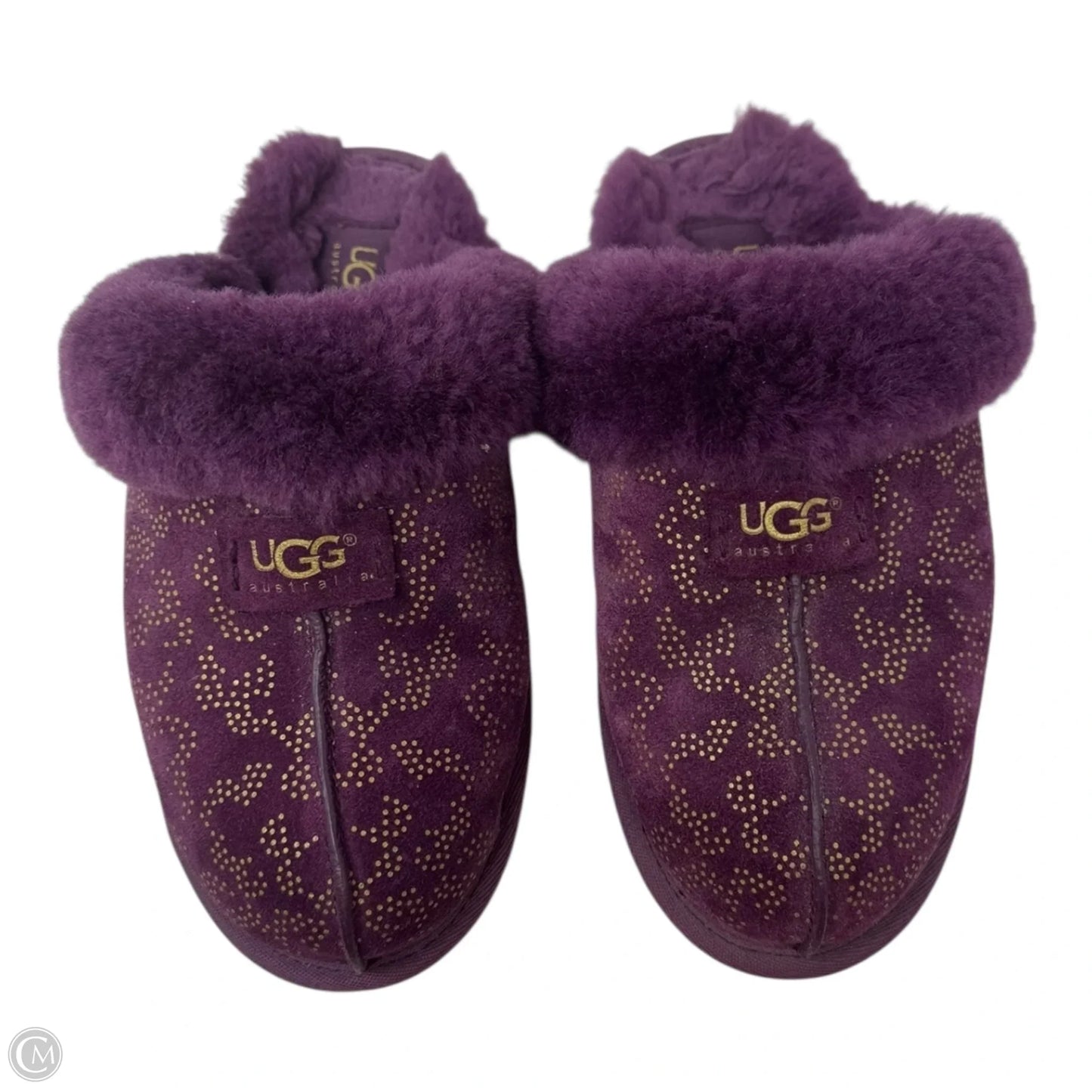 Slippers Designer By Ugg In Purple, Size: 6