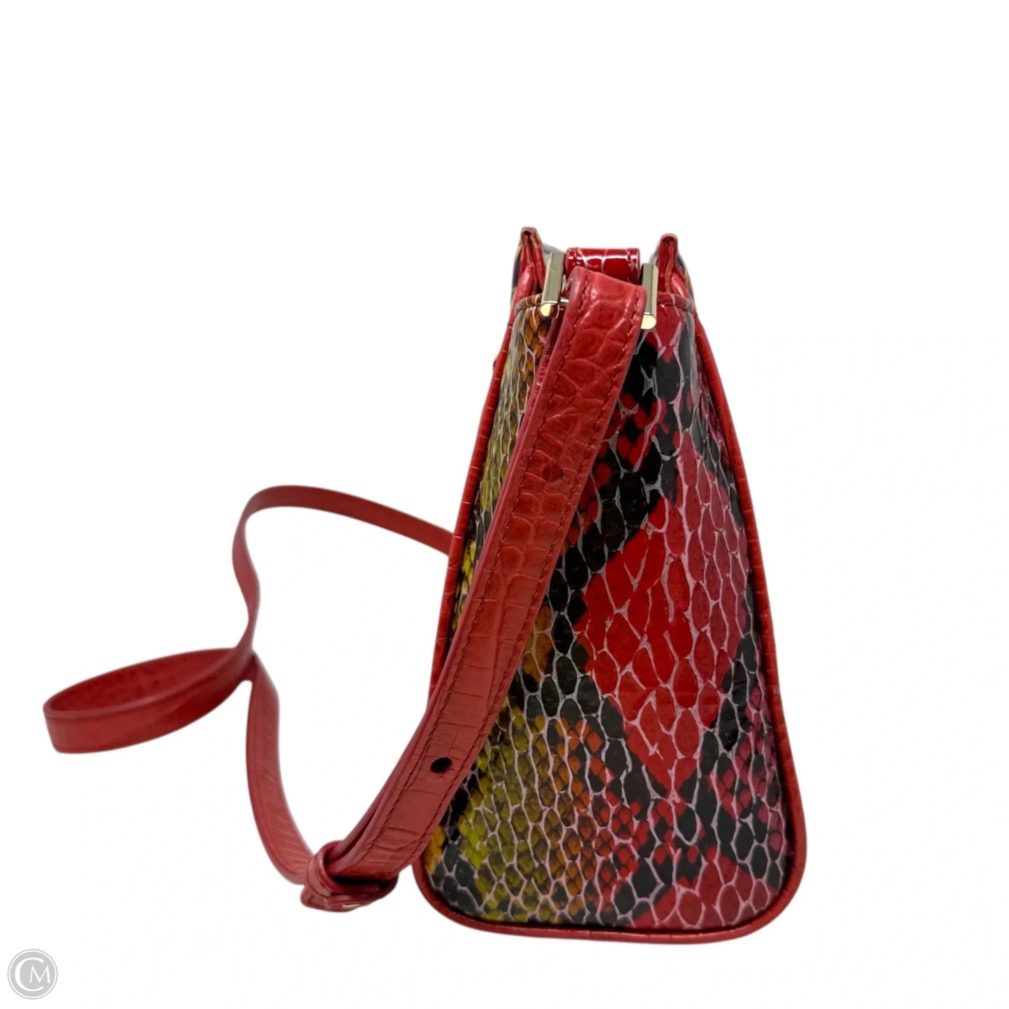 Hillary Embossed Leather Crossbody Bag Designer By Brahmin In Red Dragon Experium, Size: Medium