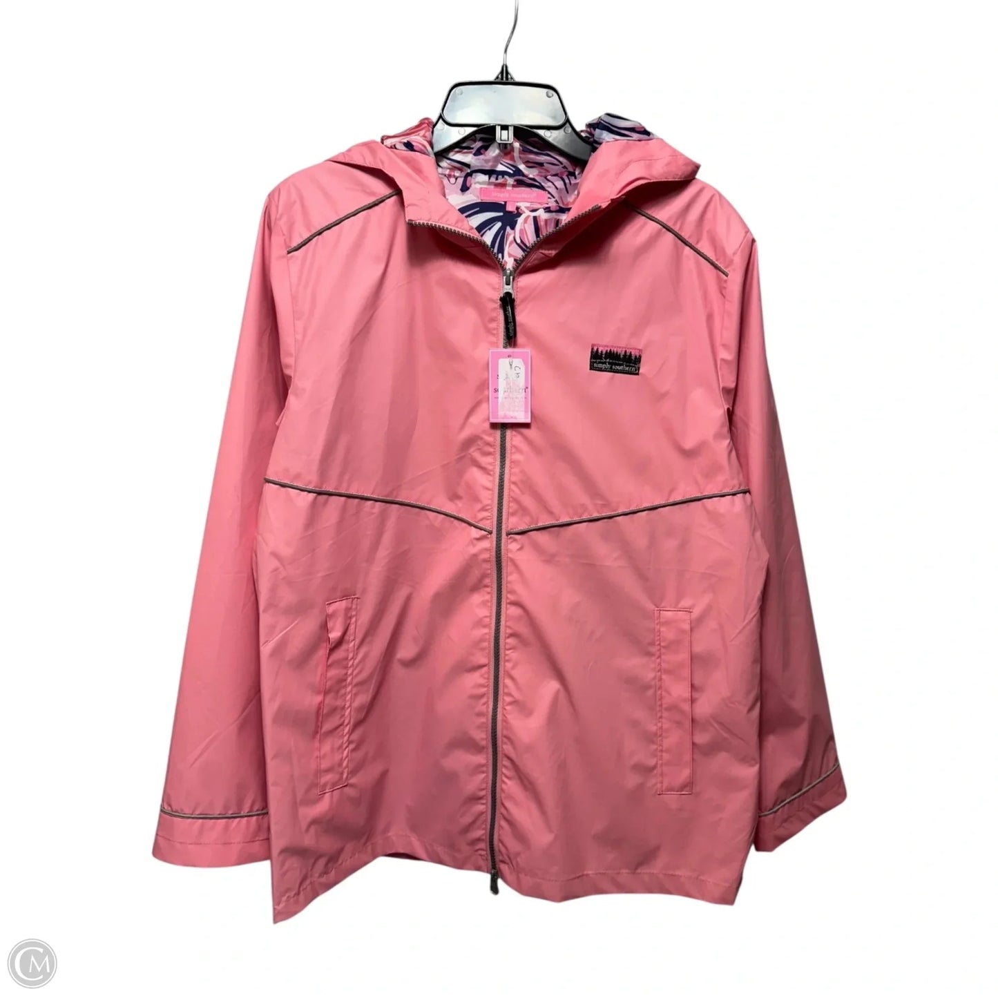 Coat Raincoat By Simply Southern In Pink, Size: L