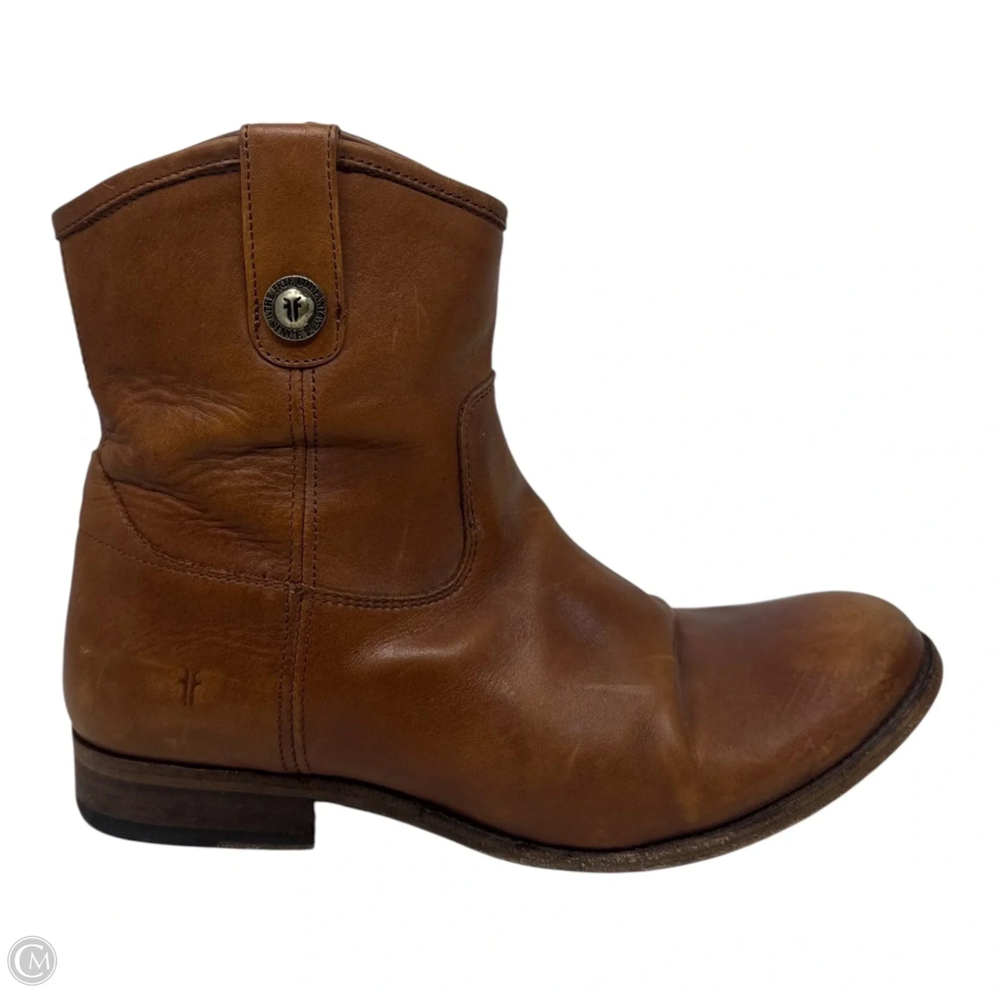 Kellie Button Short Boots Designer By Frye In Brown, Size: 9.5