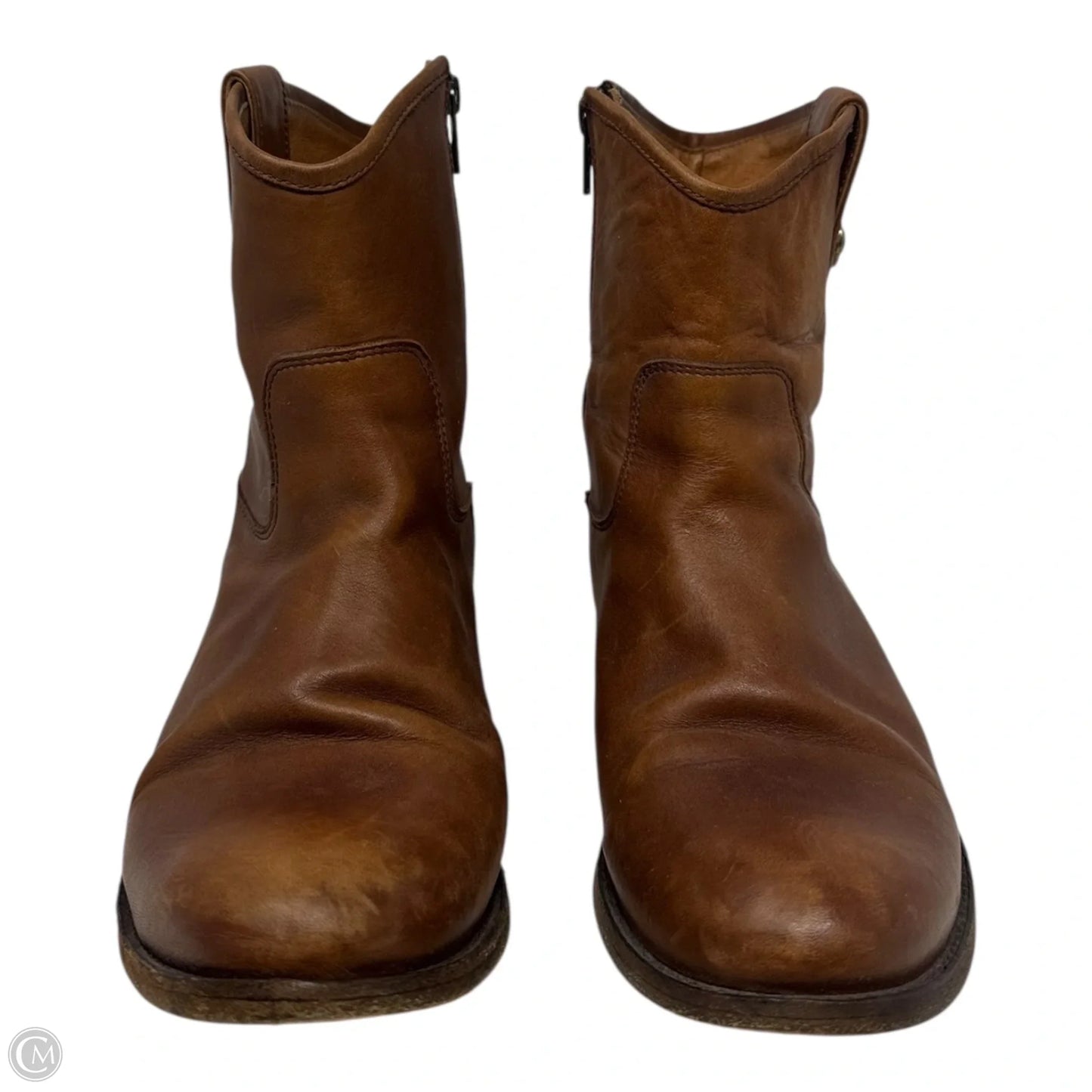 Kellie Button Short Boots Designer By Frye In Brown, Size: 9.5