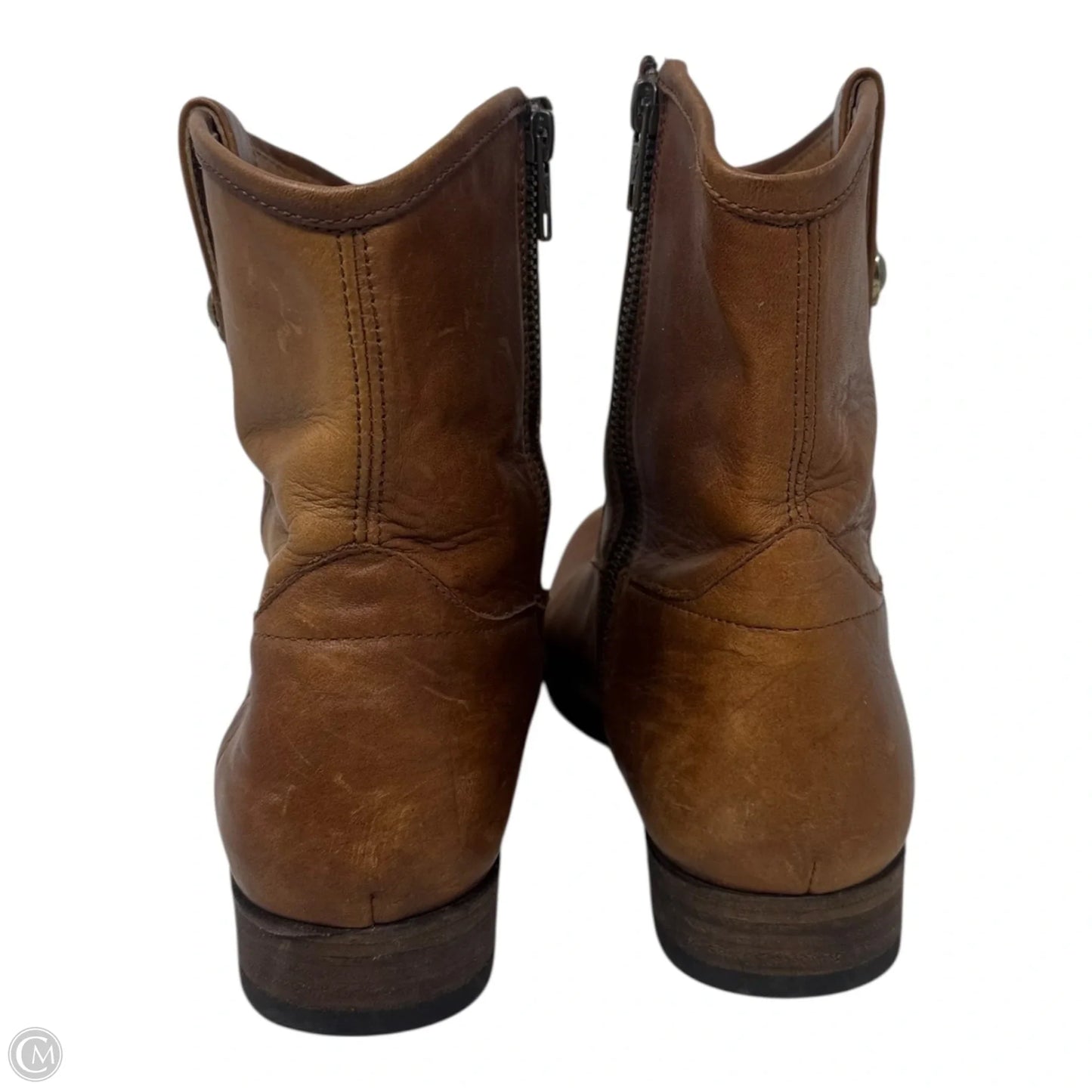 Kellie Button Short Boots Designer By Frye In Brown, Size: 9.5