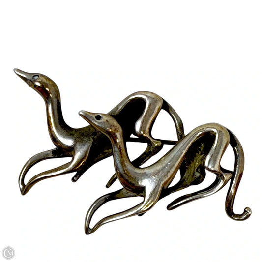 Vintage Mexico Sterling Silver Italian Greyhounds Pin