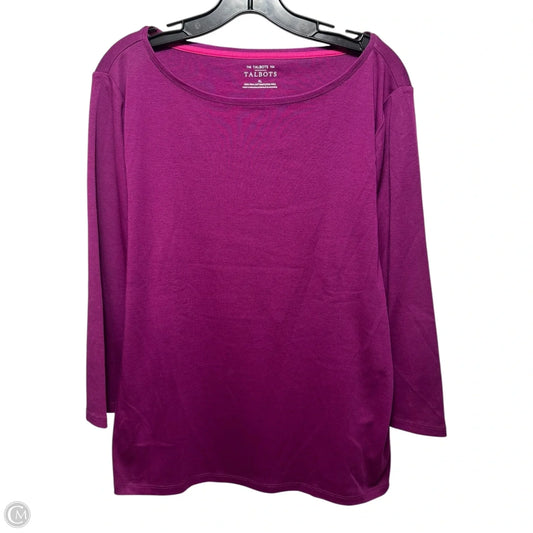 Top Long Sleeve By Talbots In Purple, Size: Xl