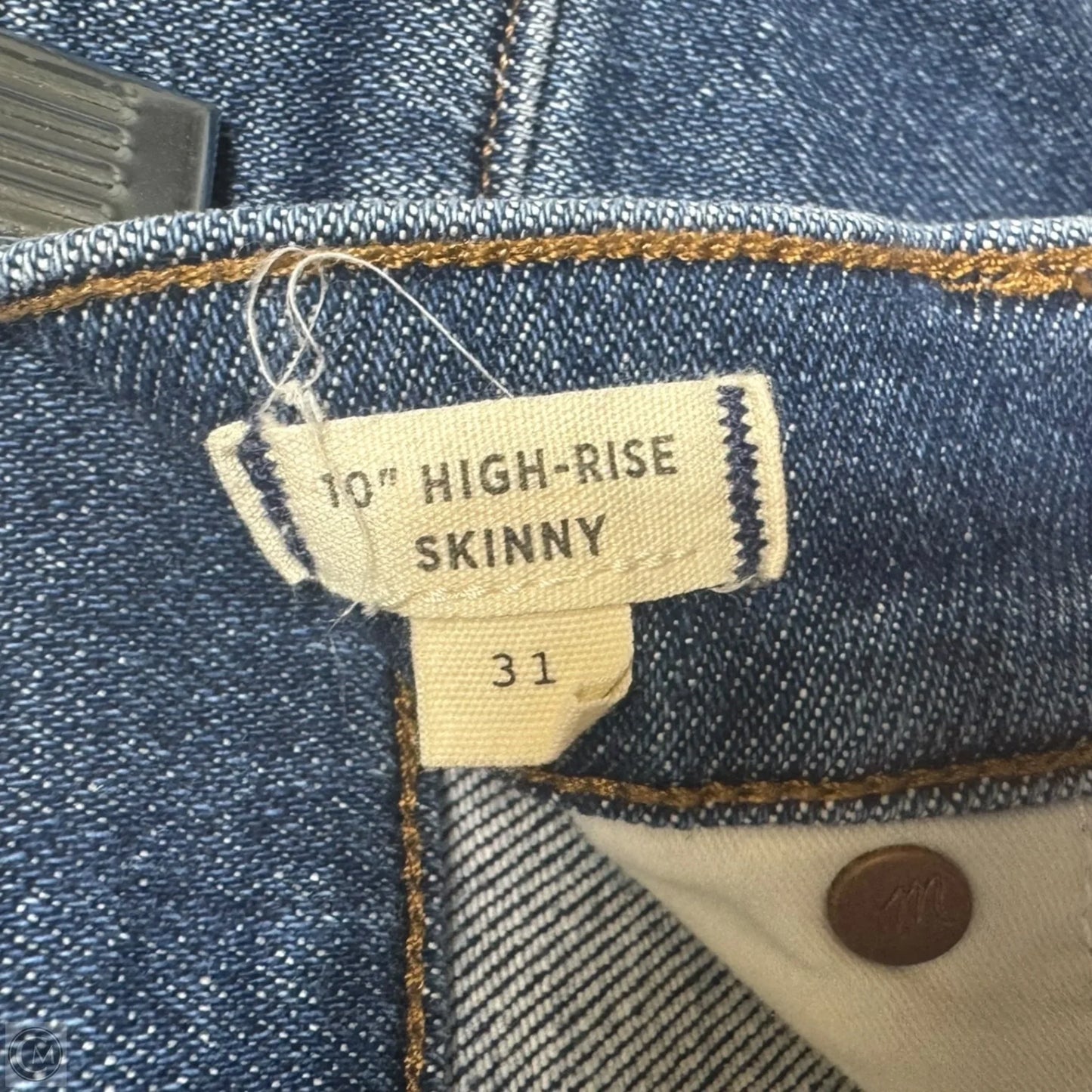 10” High Rise Skinny By Madewell In Blue Denim, Size: 12