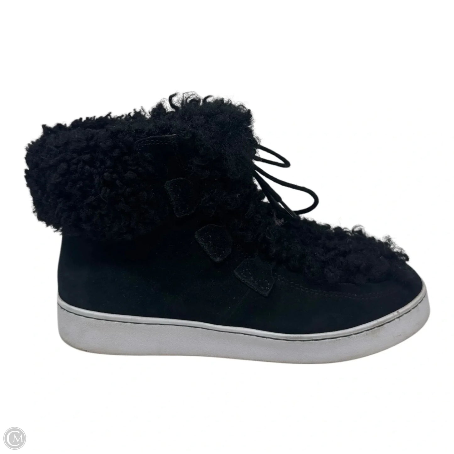 Curly Fur Boots Ankle Flats By Vionic In Black, Size: 8
