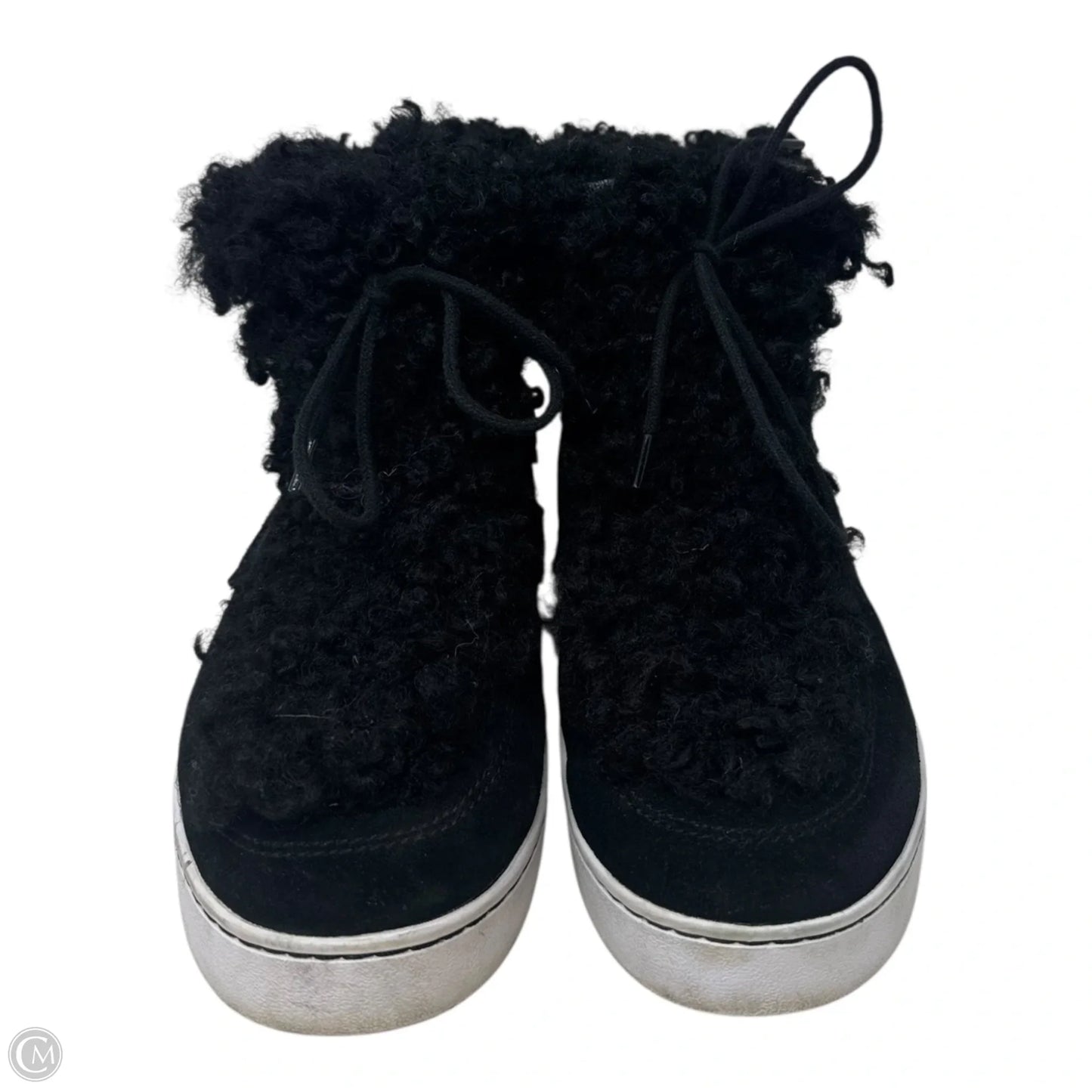 Curly Fur Boots Ankle Flats By Vionic In Black, Size: 8