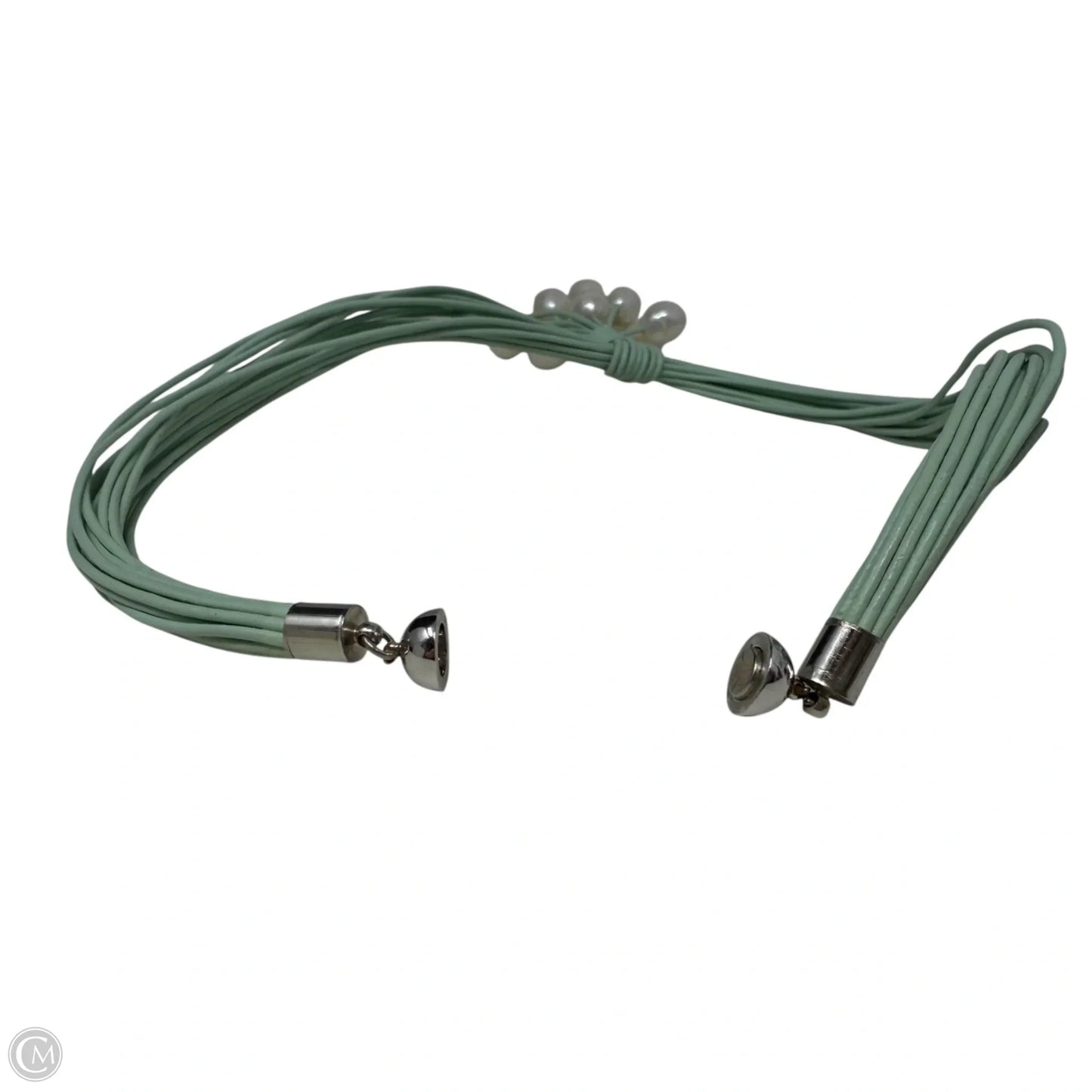 Freshwater Pearl Cluster & Leather Necklace By The Island Pearl