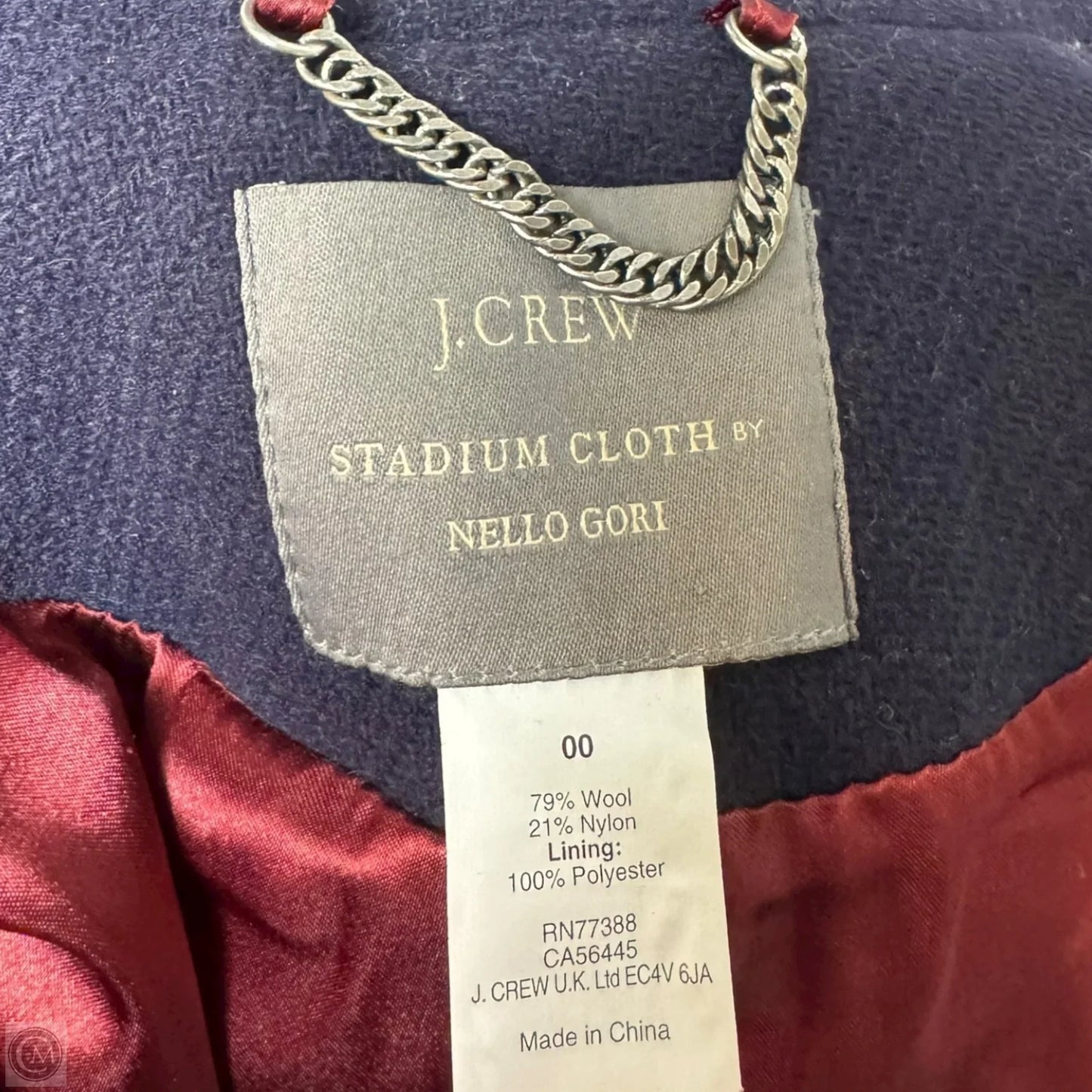 Wool Blend Coat By J. Crew In Navy, Size: 00