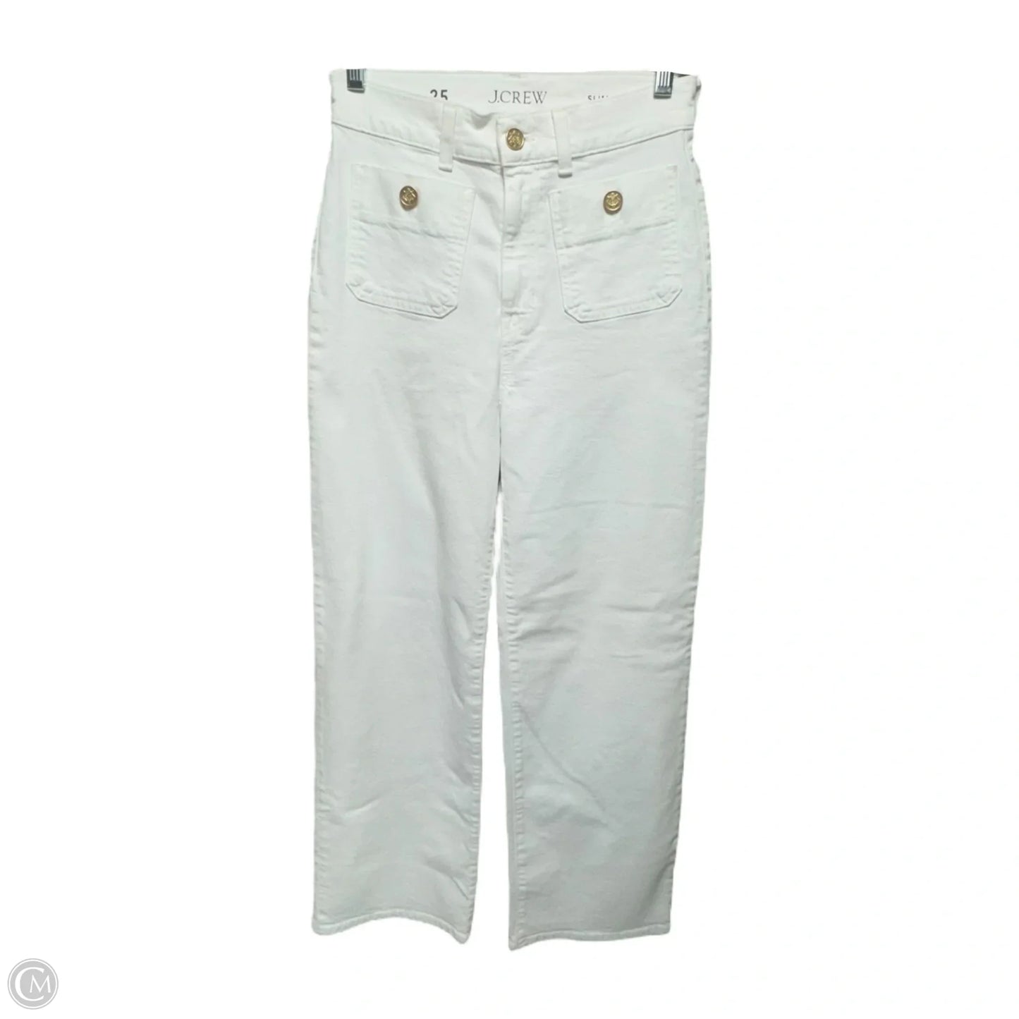 Slim Wide Leg Jean By J. Crew In White, Size: 0/25