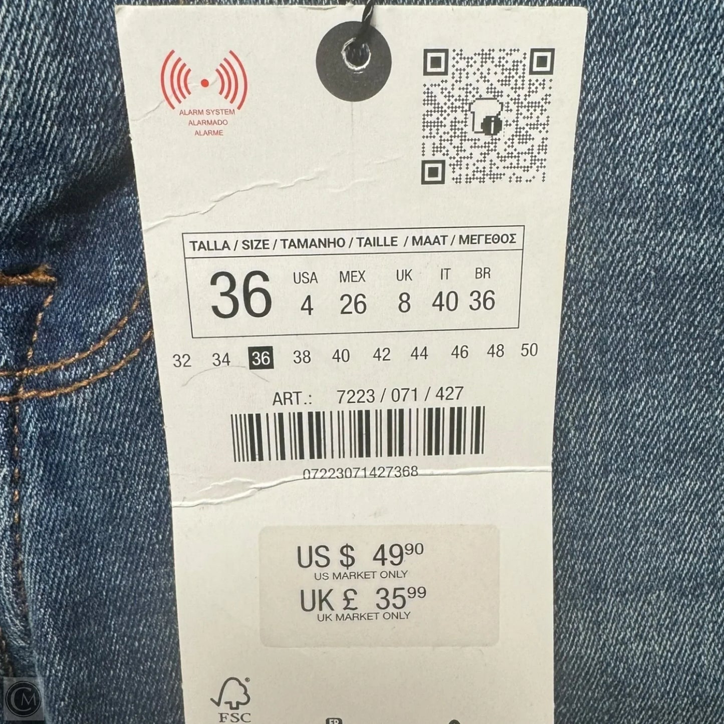 Jeans Boot Cut By Zara In Blue Denim, Size: 4