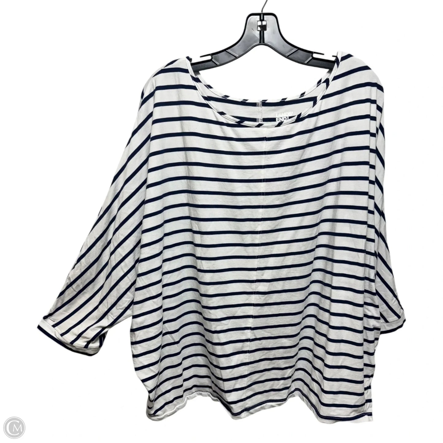 Top Long Sleeve By Lands End In Striped Pattern, Size: 2x