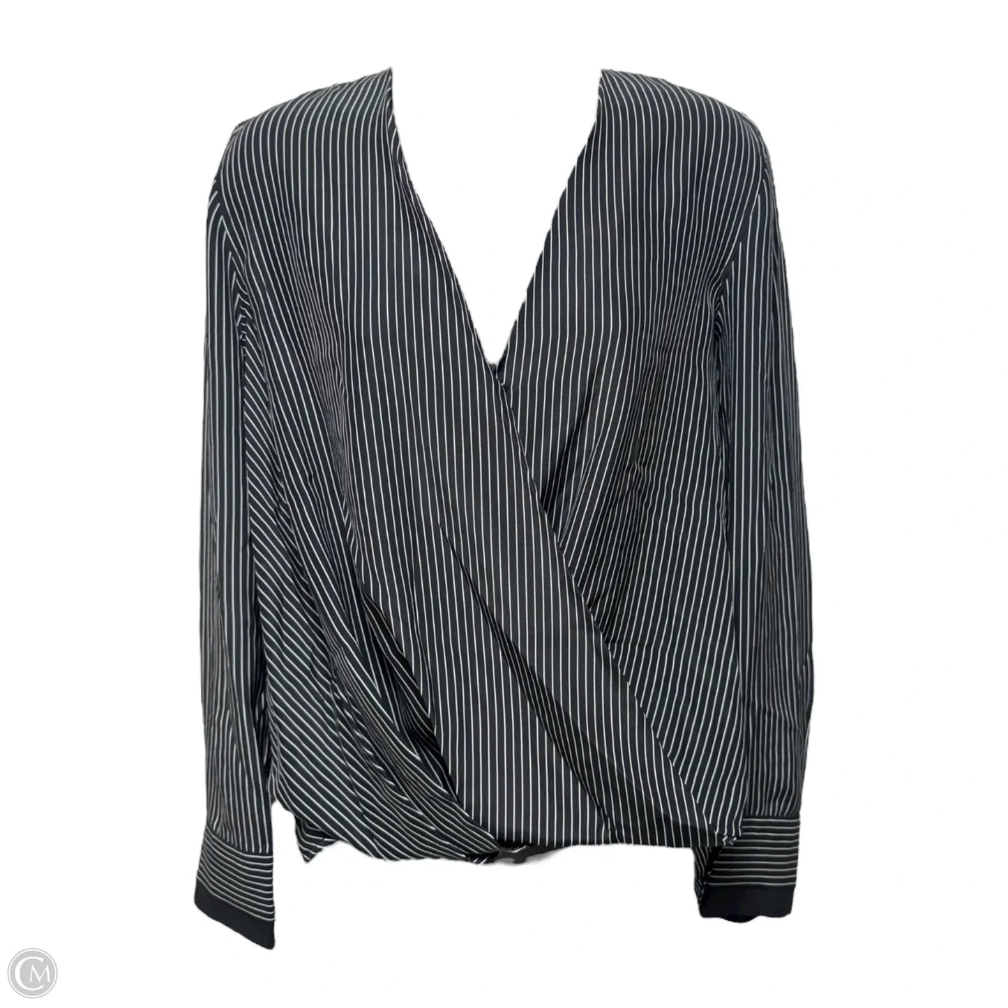 Silk Blouse Long Sleeve By Rag And Bone In Striped Pattern, Size: Xs