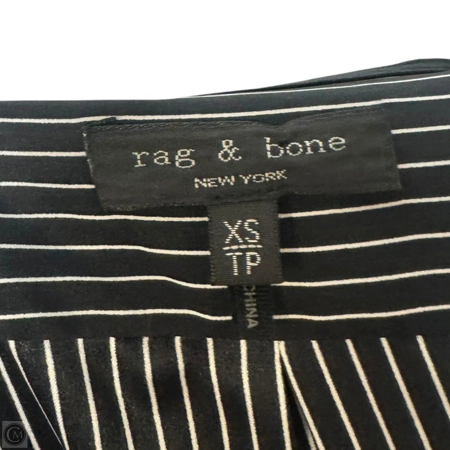Silk Blouse Long Sleeve By Rag And Bone In Striped Pattern, Size: Xs