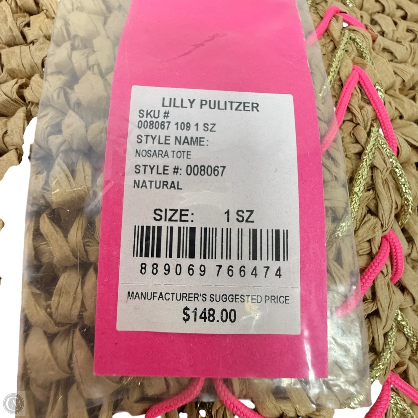 Nosara Tote In Natural Designer By Lilly Pulitzer, Size: Large