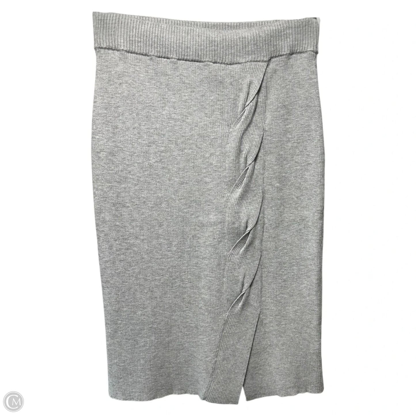 Knit Ribbed Skirt Designer By Milly In Grey, Size: S