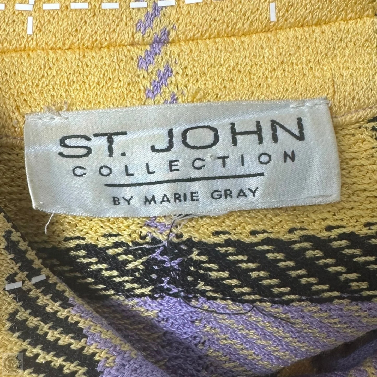 Jacket Luxury Designer By St John Collection In Plaid Pattern, Size: M Estimated