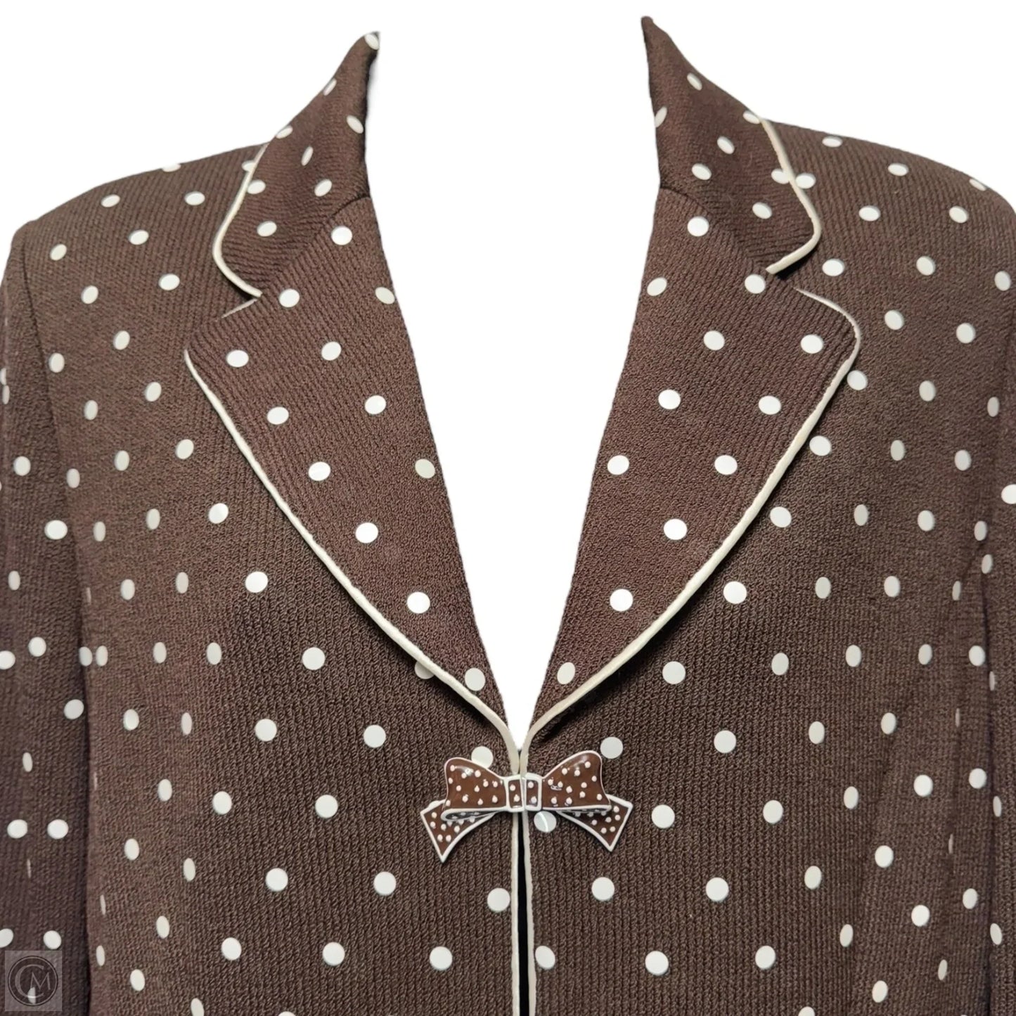 Blazer Luxury Designer By St John Collection In Polkadot Pattern, Size: 10