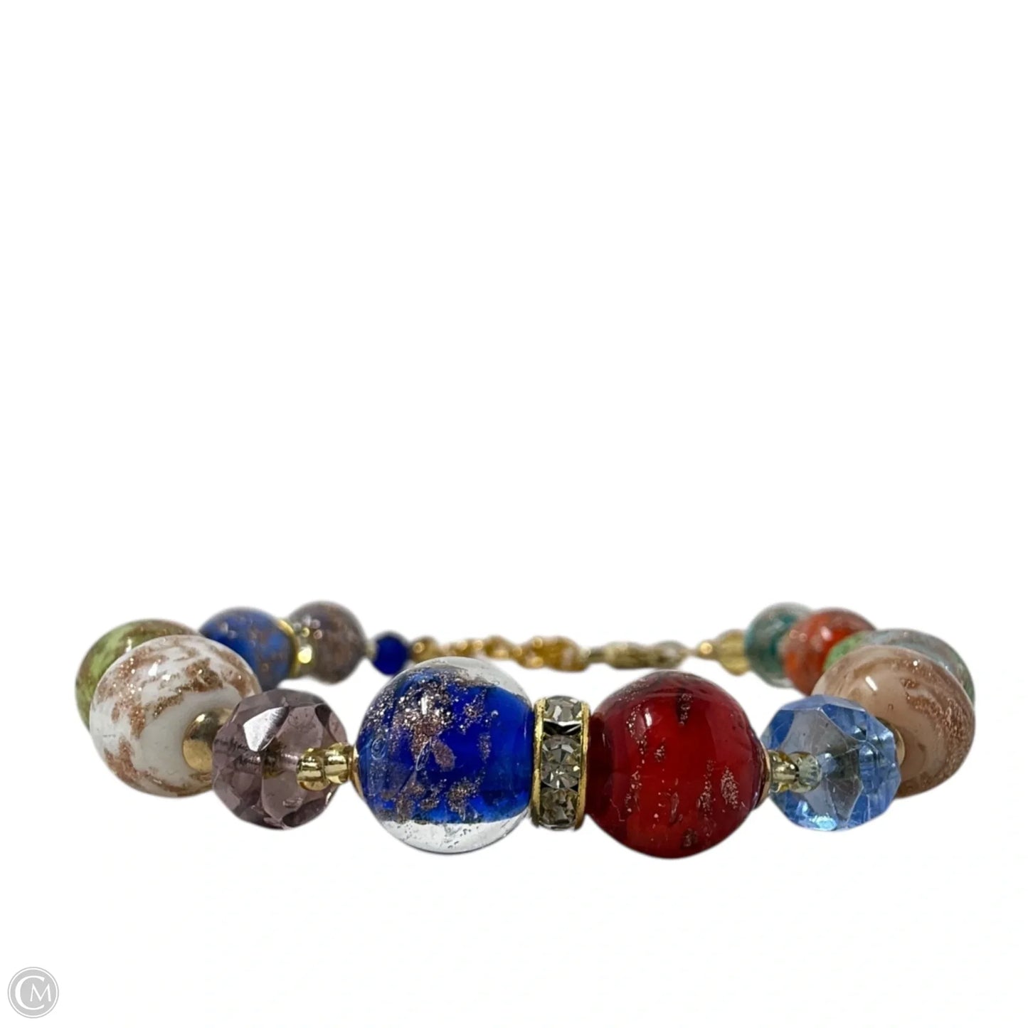 Murano Glass & Crystal Beaded Bracelet By Zecchin