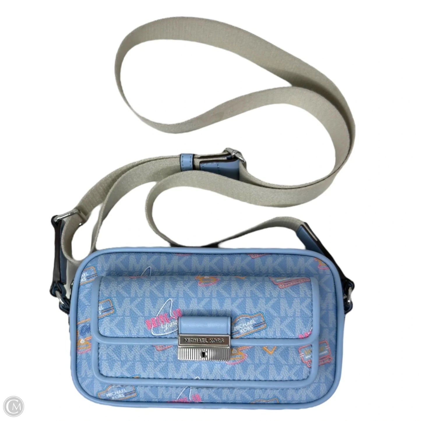 Bradshaw Extra-Small Embellished Signature Logo Camera Crossbody Bag Designer By Michael Kors, Size: Small